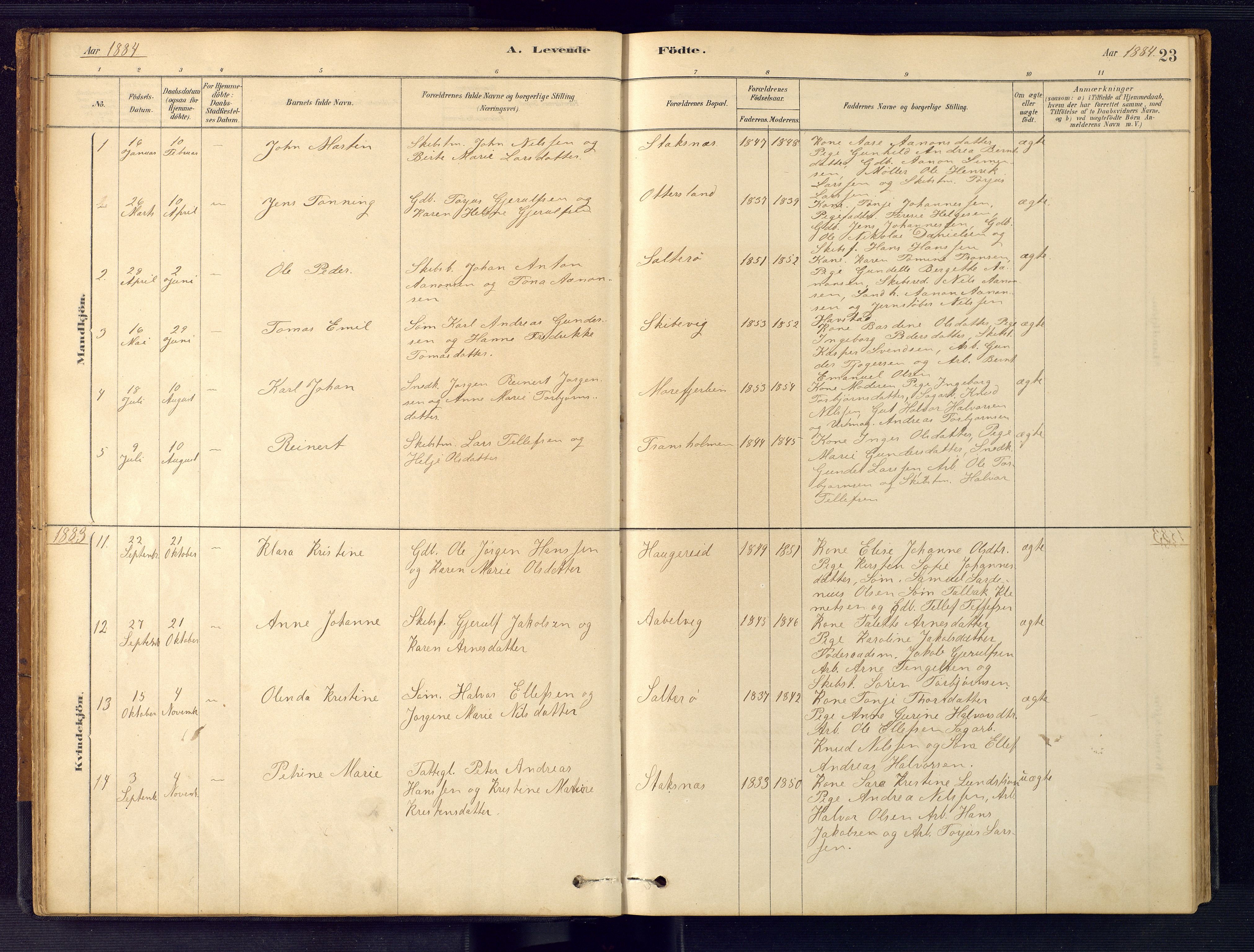 Austre Moland sokneprestkontor, SAK/1111-0001/F/Fb/Fbb/L0001: Klokkerbok nr. B 1, 1878-1904, s. 23