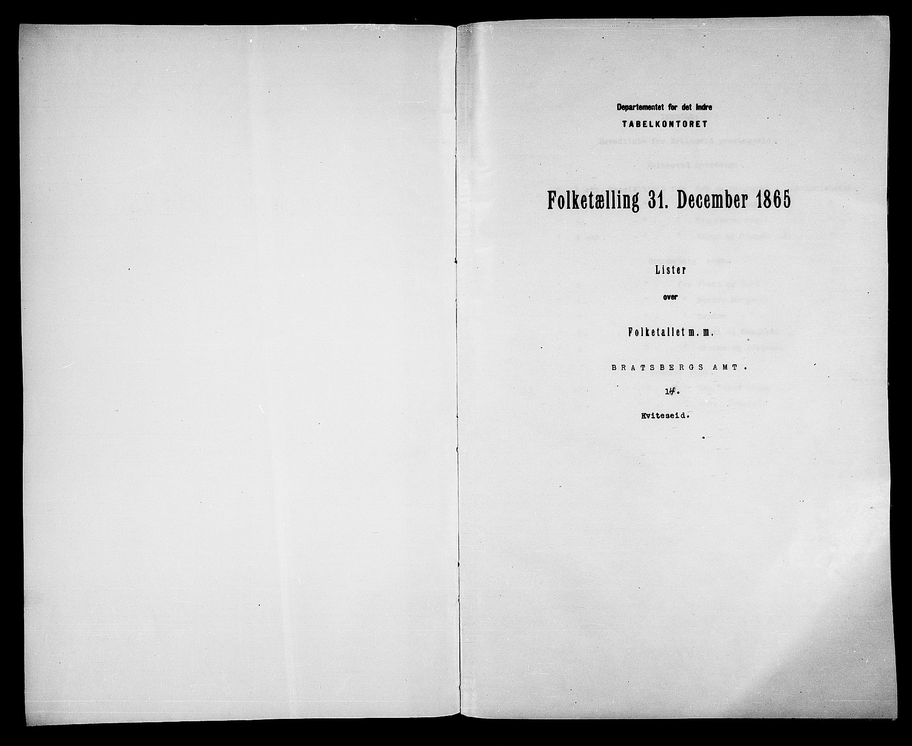 RA, Folketelling 1865 for 0829P Kviteseid prestegjeld, 1865, s. 3