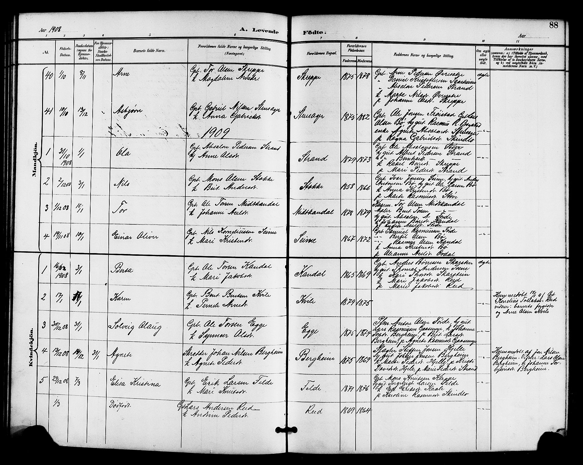 Gloppen sokneprestembete, AV/SAB-A-80101/H/Hab/Habc/L0002: Klokkerbok nr. C 2, 1896-1910, s. 88