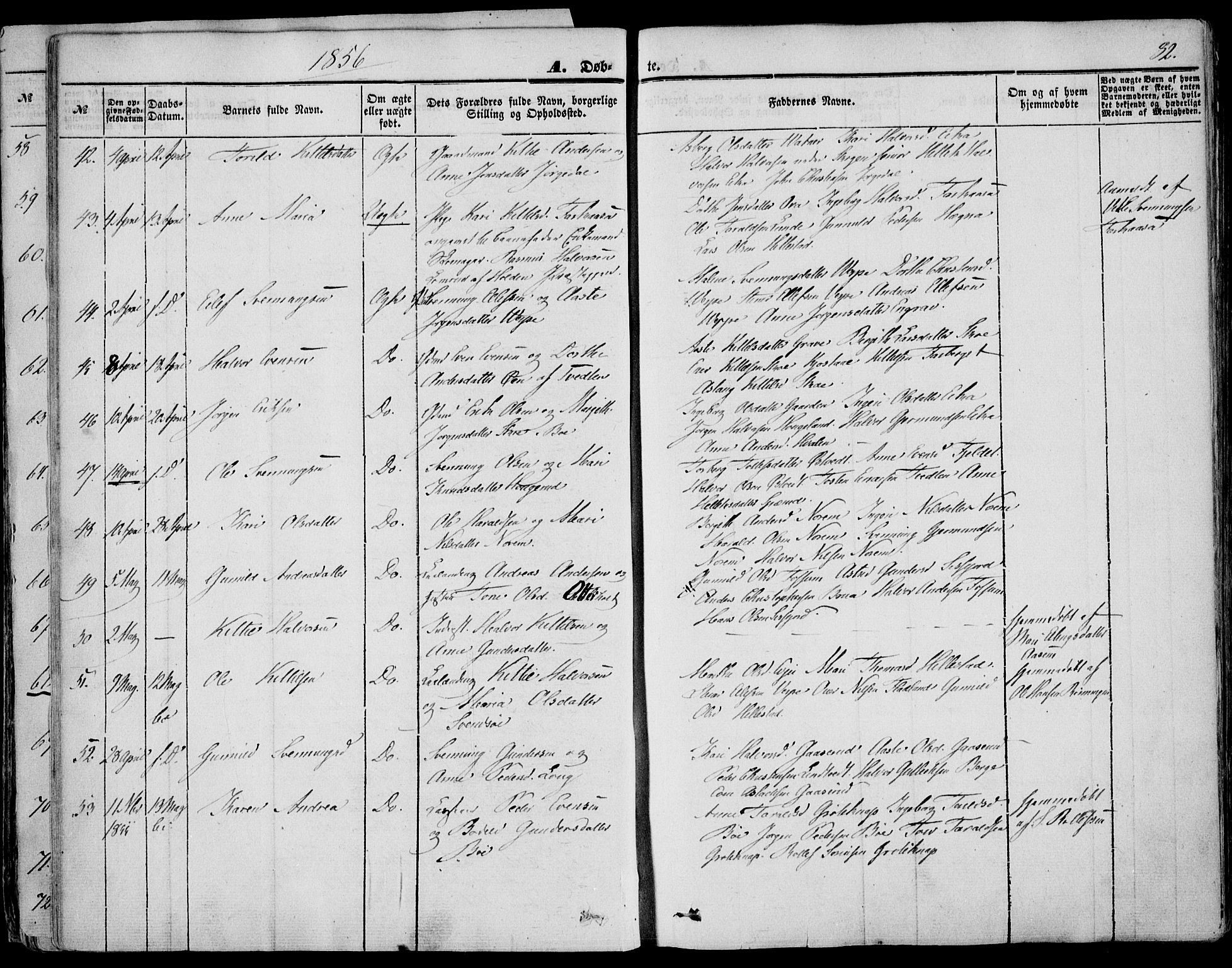 Bø kirkebøker, AV/SAKO-A-257/F/Fa/L0008: Ministerialbok nr. 8, 1849-1861, s. 82
