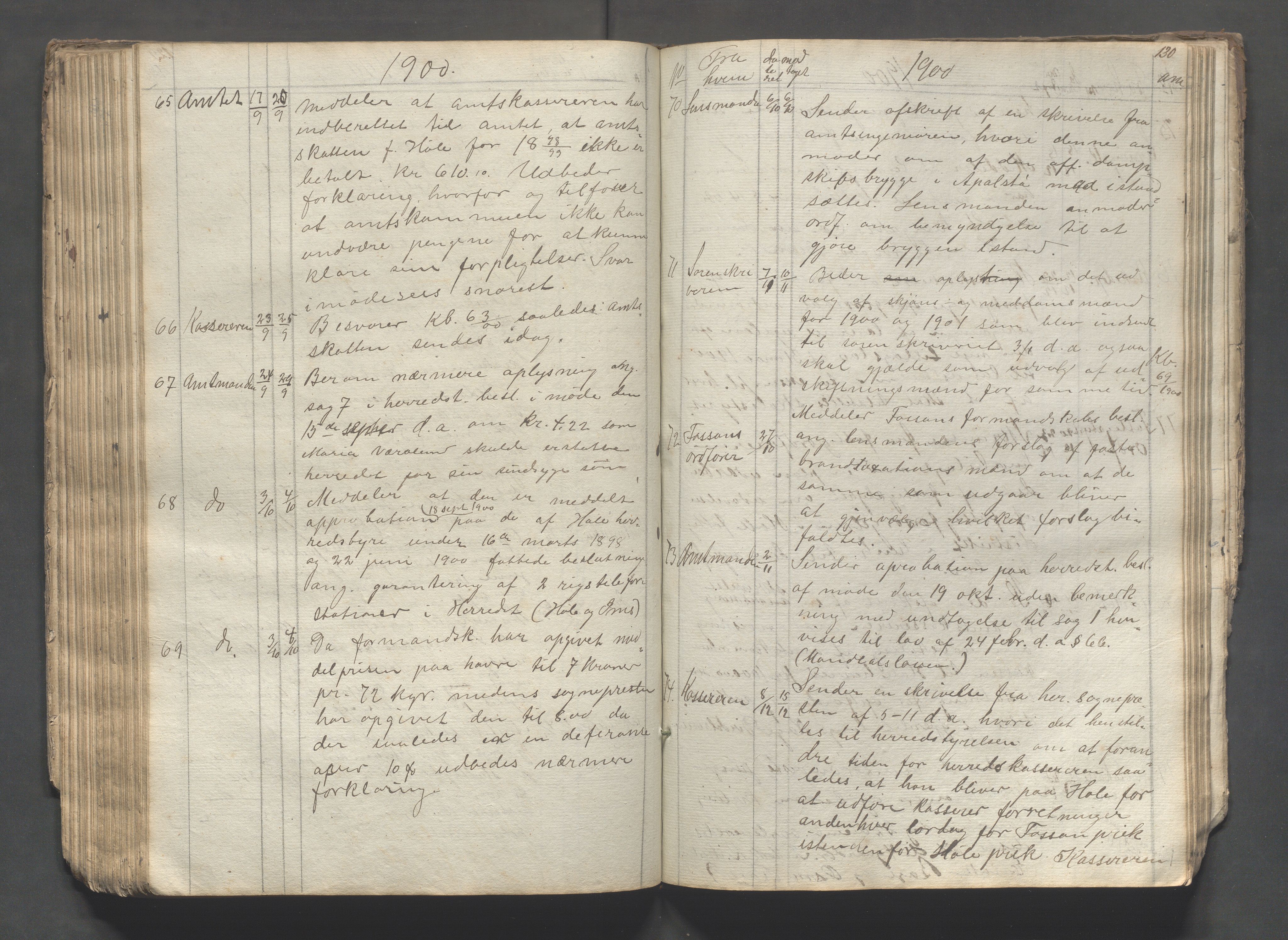 Høle kommune - Formannskapet, IKAR/K-100021/C/Ca/L0001: Journal, 1842-1914, s. 130
