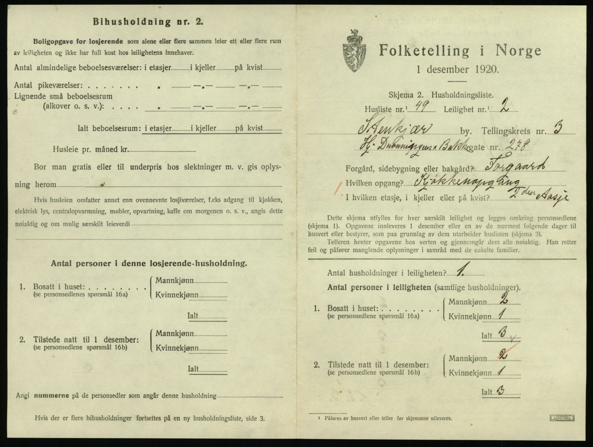 SAT, Folketelling 1920 for 1702 Steinkjer ladested, 1920, s. 2062