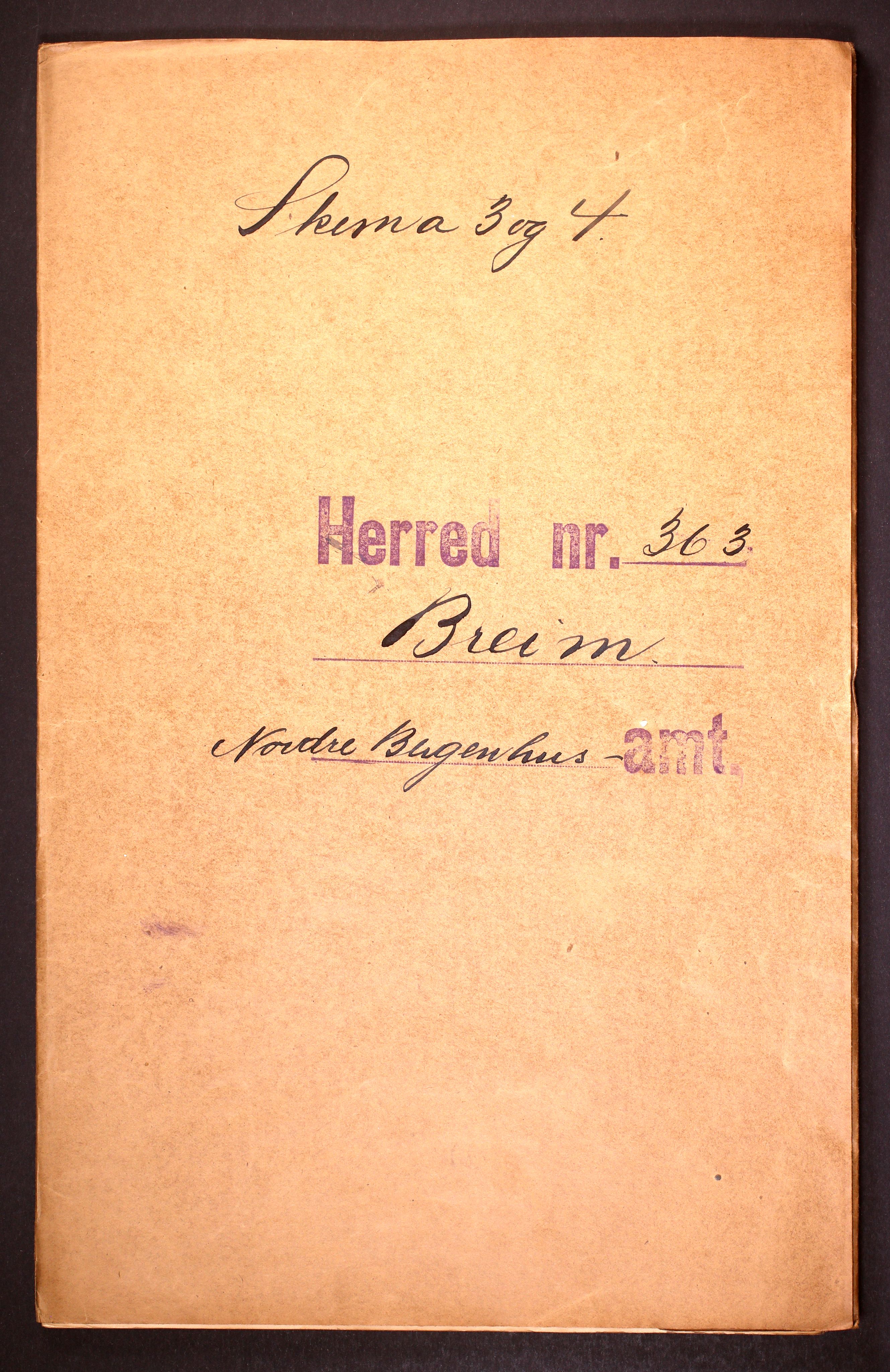 RA, Folketelling 1910 for 1446 Breim herred, 1910, s. 1
