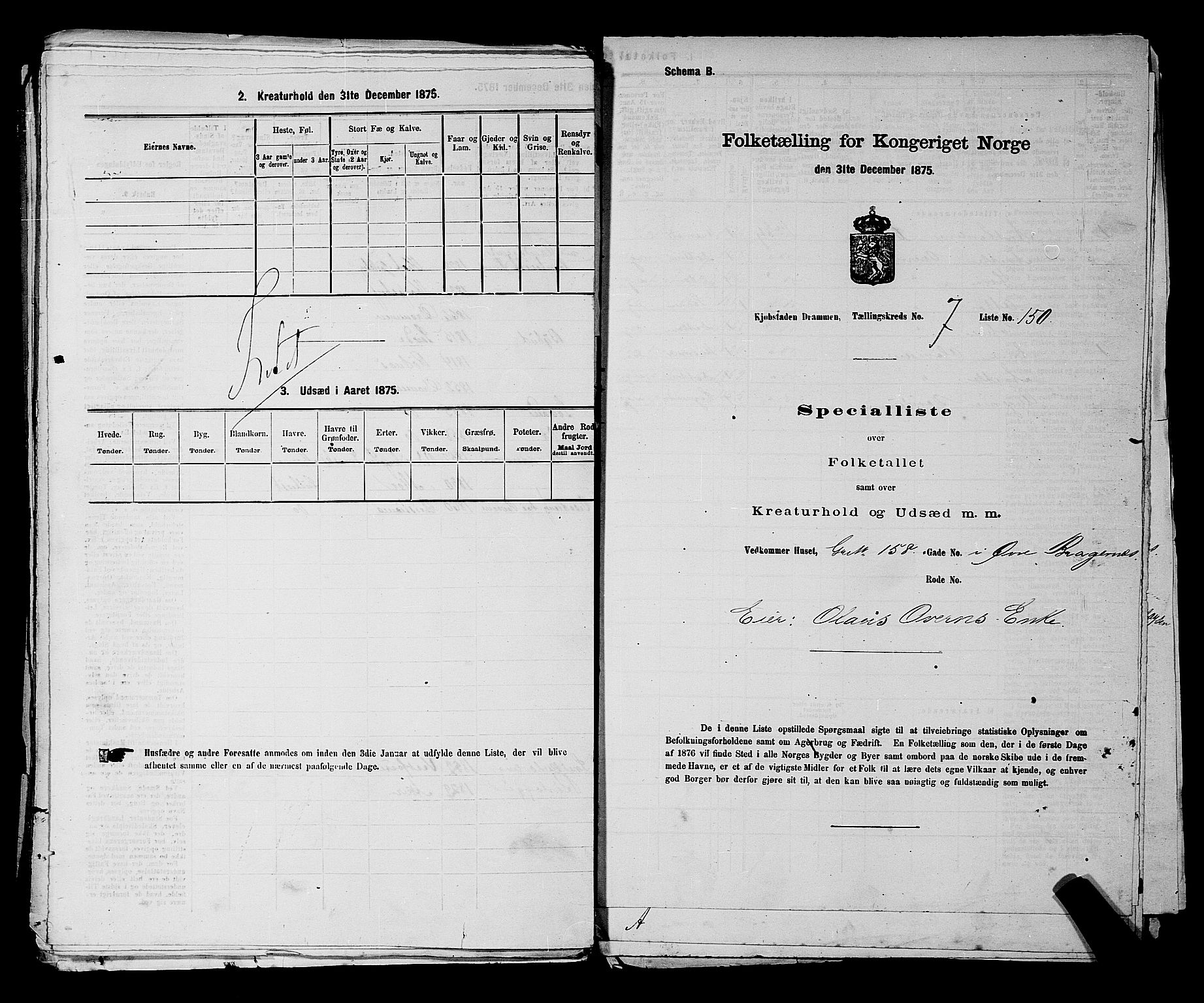 SAKO, Folketelling 1875 for 0602 Drammen kjøpstad, 1875, s. 650