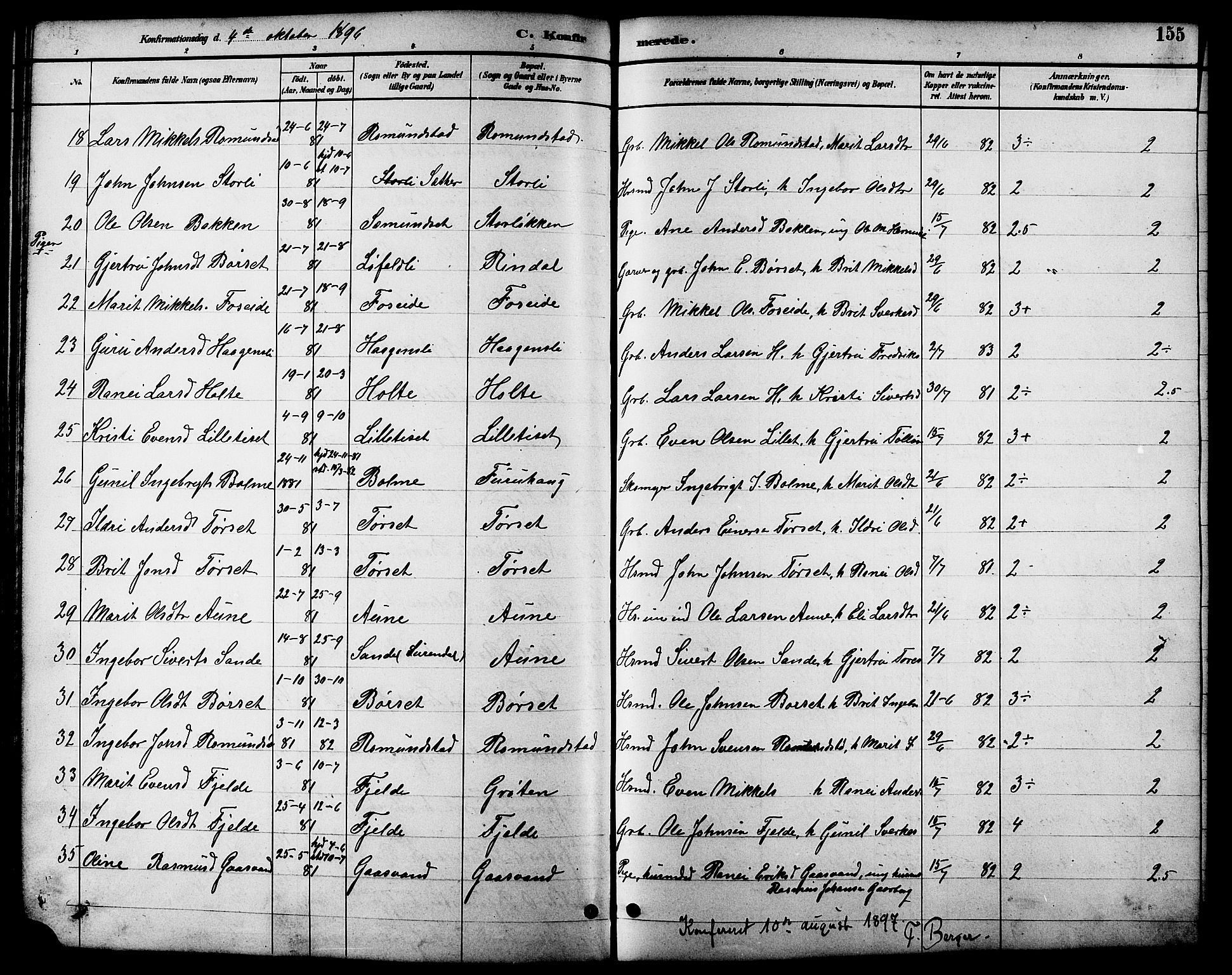 Ministerialprotokoller, klokkerbøker og fødselsregistre - Møre og Romsdal, SAT/A-1454/598/L1078: Klokkerbok nr. 598C03, 1892-1909, s. 155