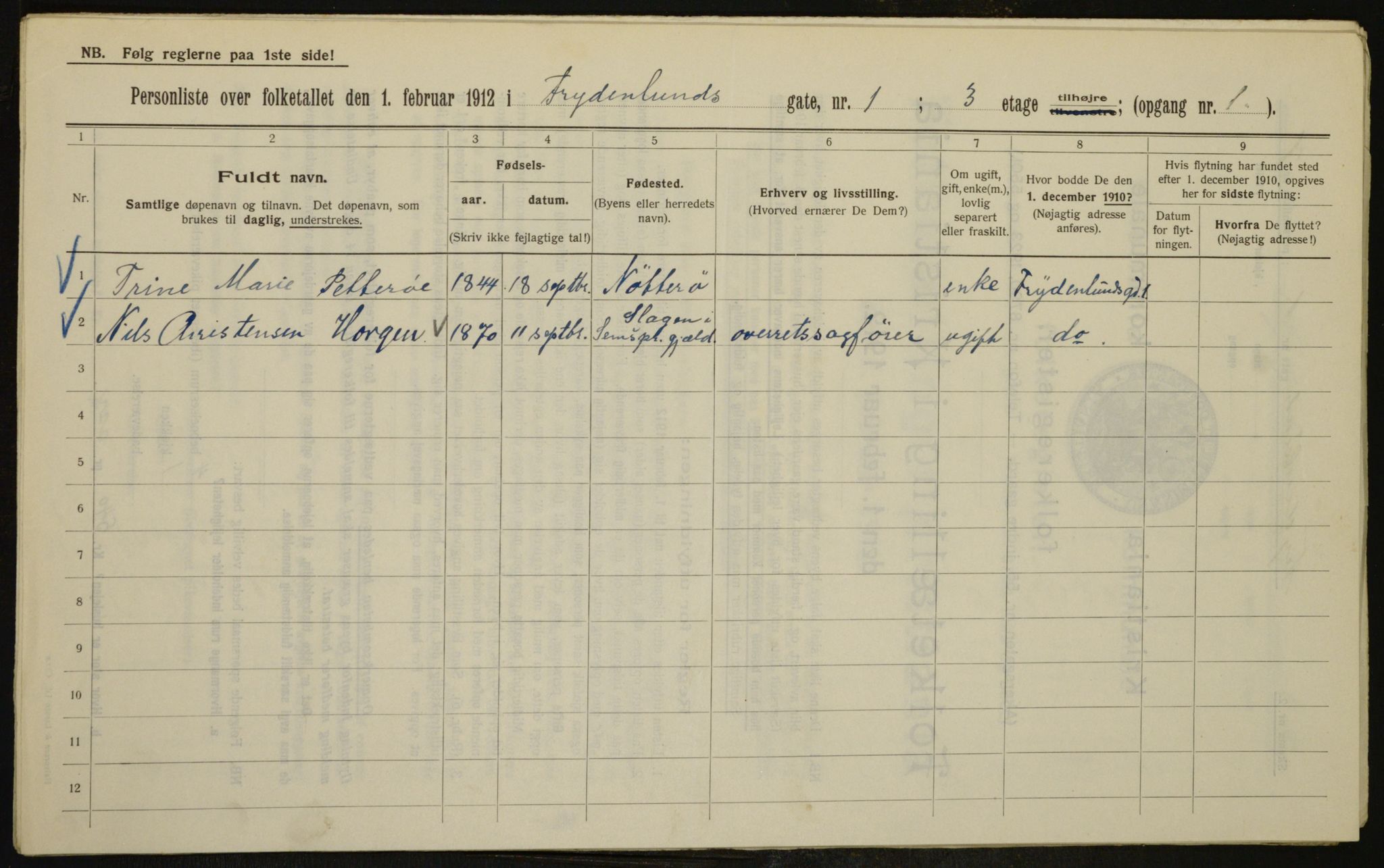 OBA, Kommunal folketelling 1.2.1912 for Kristiania, 1912, s. 27821