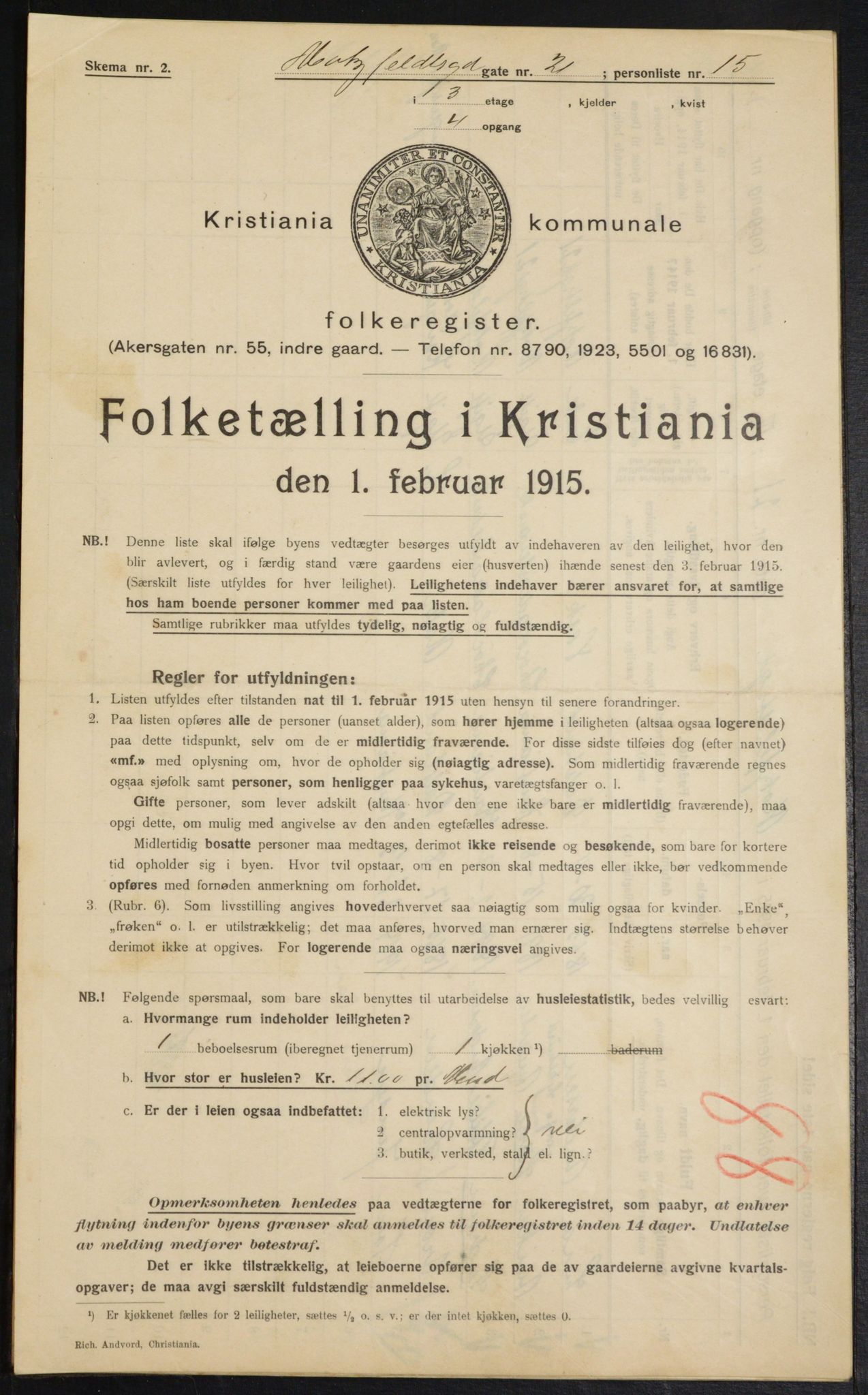 OBA, Kommunal folketelling 1.2.1915 for Kristiania, 1915, s. 65710