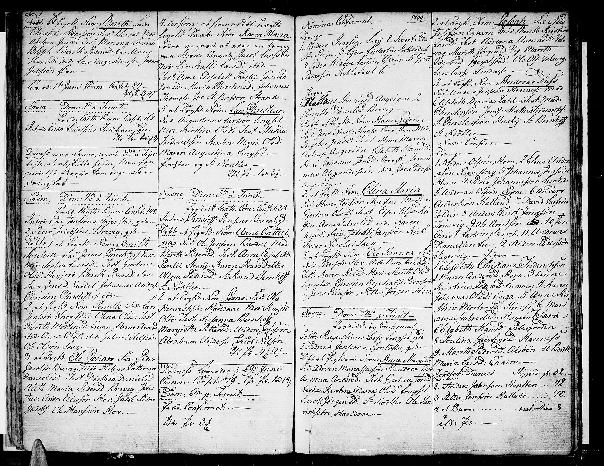 Ministerialprotokoller, klokkerbøker og fødselsregistre - Nordland, AV/SAT-A-1459/838/L0545: Ministerialbok nr. 838A04, 1791-1820, s. 96-97