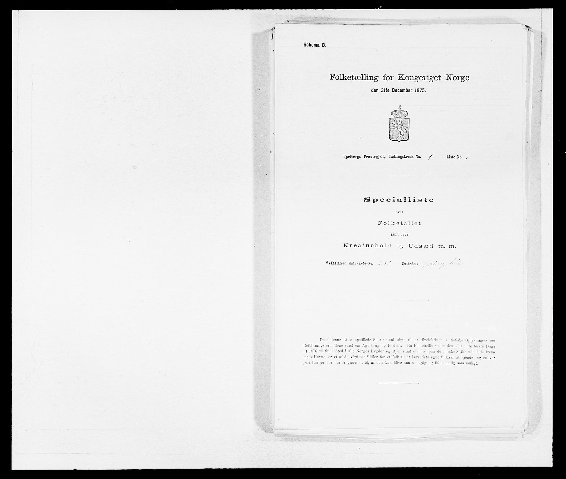 SAB, Folketelling 1875 for 1213P Fjelberg prestegjeld, 1875, s. 361