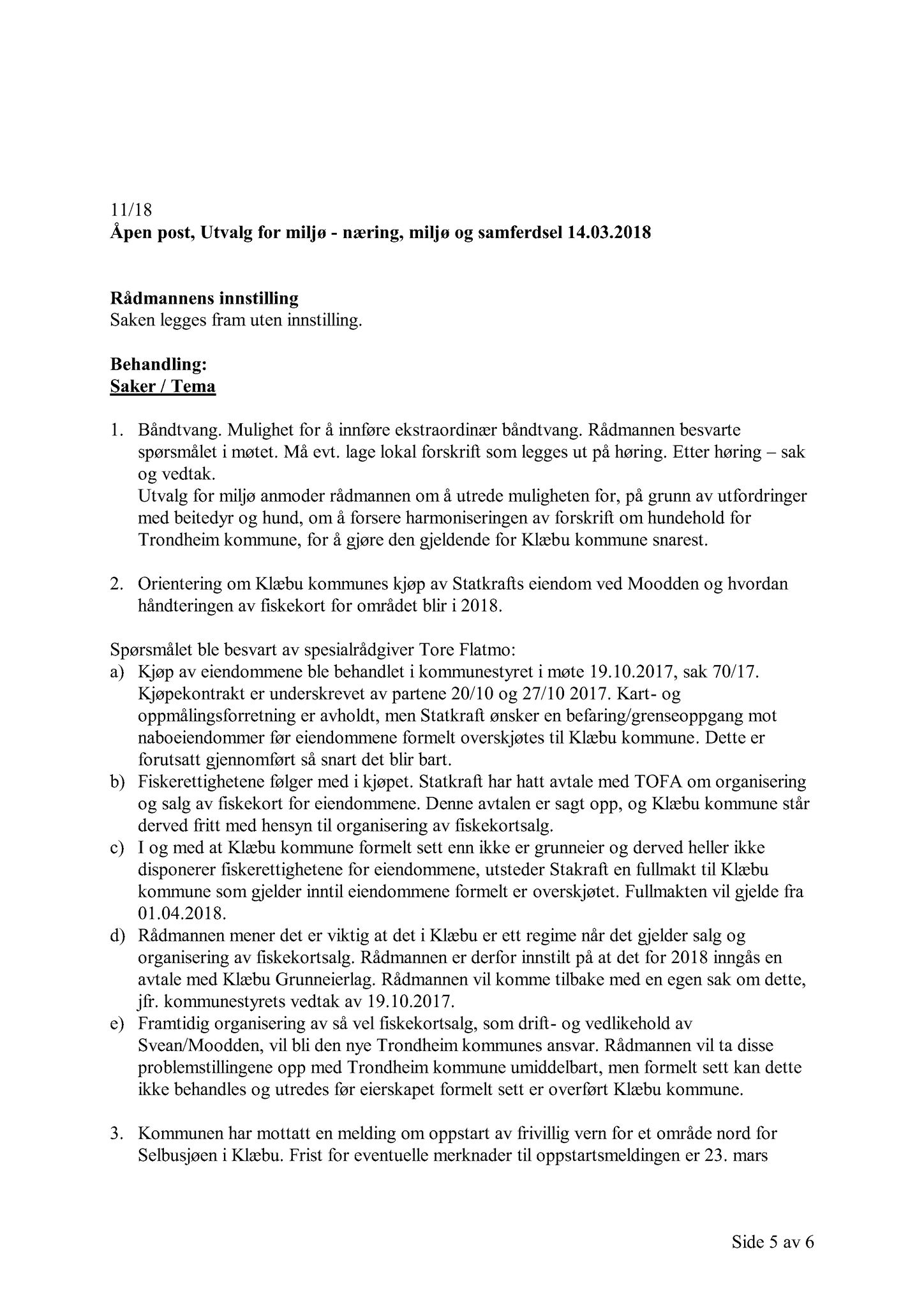 Klæbu Kommune, TRKO/KK/06-UM/L005: Utvalg for miljø - Møtedokumenter 2018, 2018, s. 340