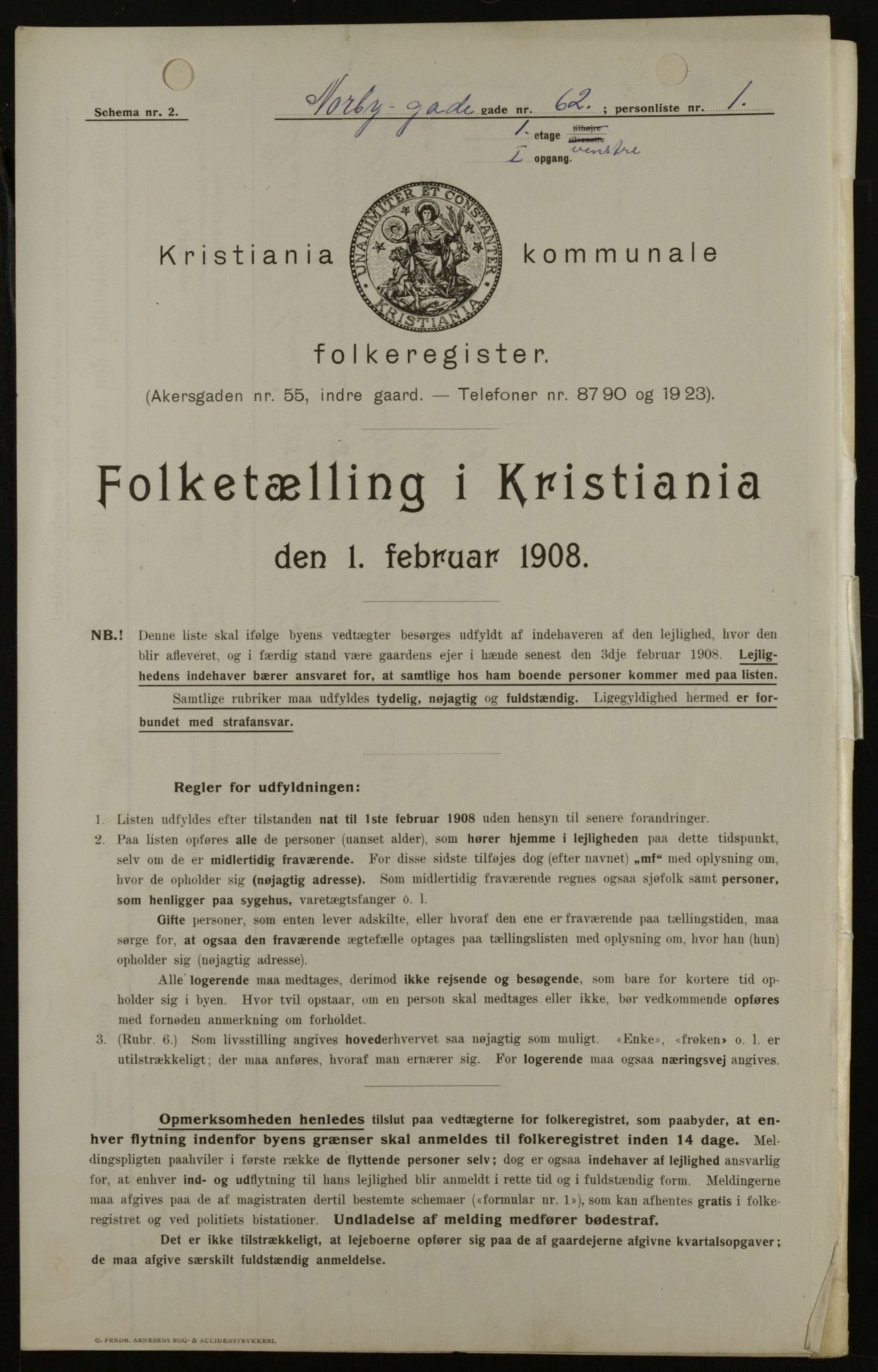 OBA, Kommunal folketelling 1.2.1908 for Kristiania kjøpstad, 1908, s. 64789