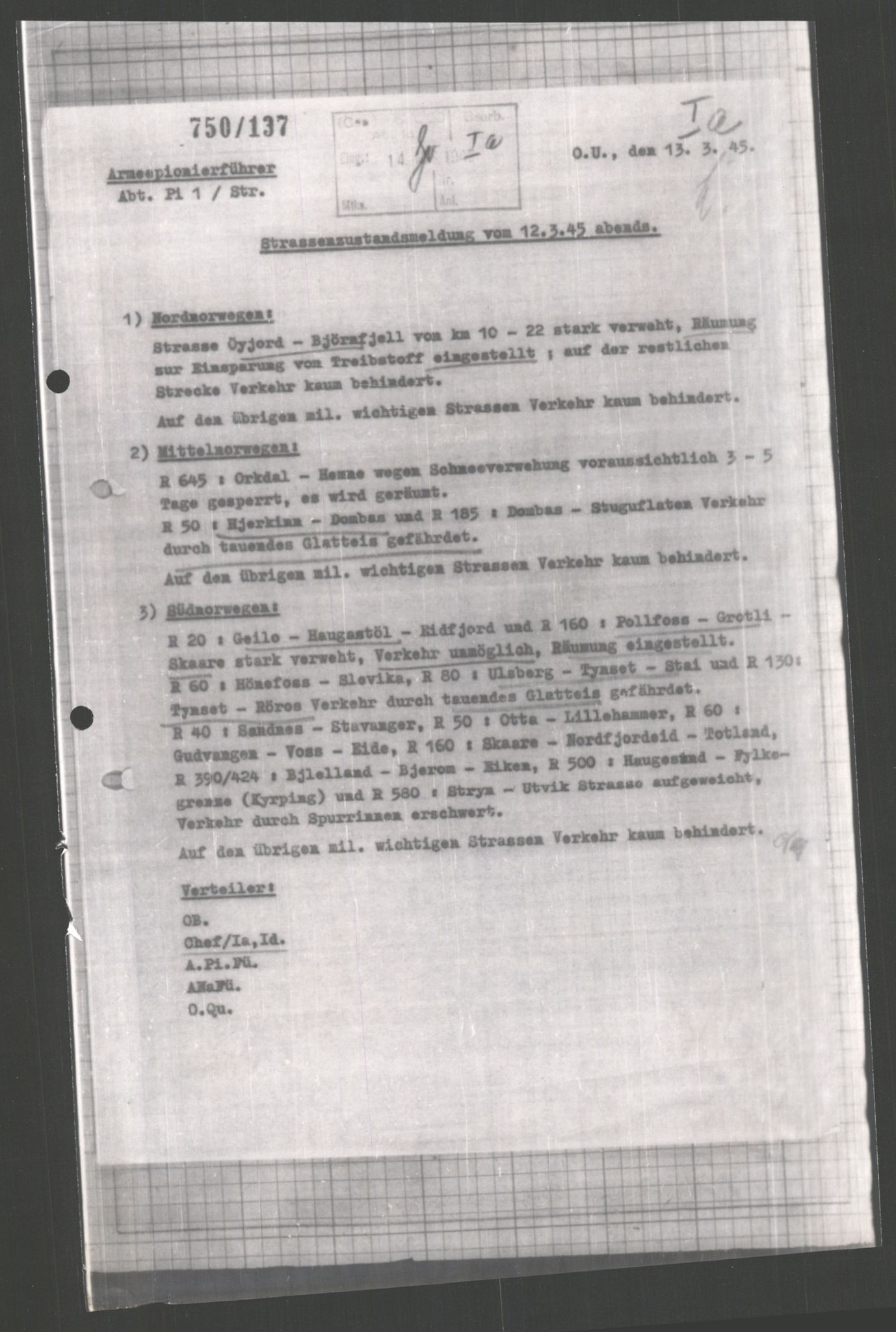 Forsvarets Overkommando. 2 kontor. Arkiv 11.4. Spredte tyske arkivsaker, AV/RA-RAFA-7031/D/Dar/Dara/L0003: Krigsdagbøker for 20. Gebirgs-Armee-Oberkommando (AOK 20), 1945, s. 618