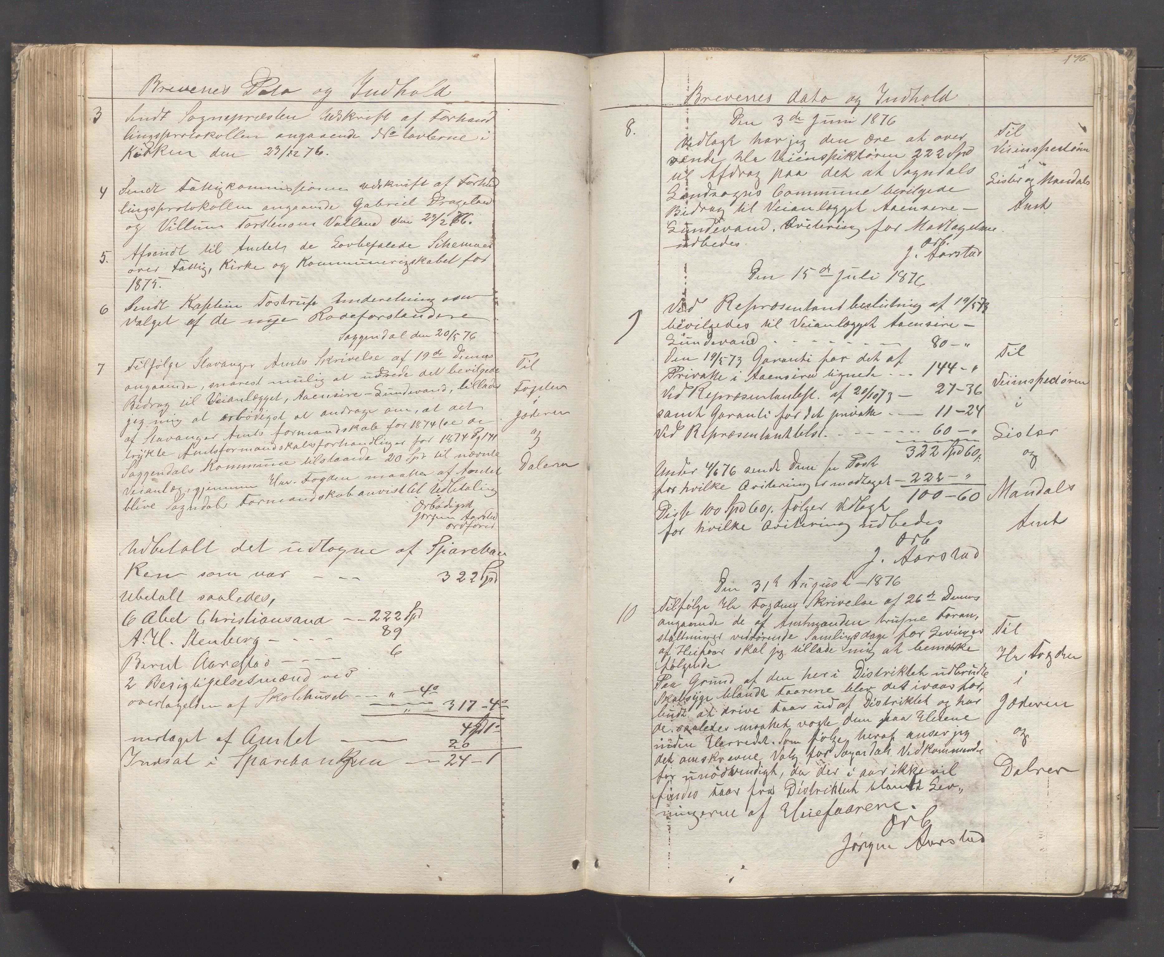 Sokndal kommune - Formannskapet/Sentraladministrasjonen, IKAR/K-101099/B/L0001: Kopibok, 1837-1886, s. 175
