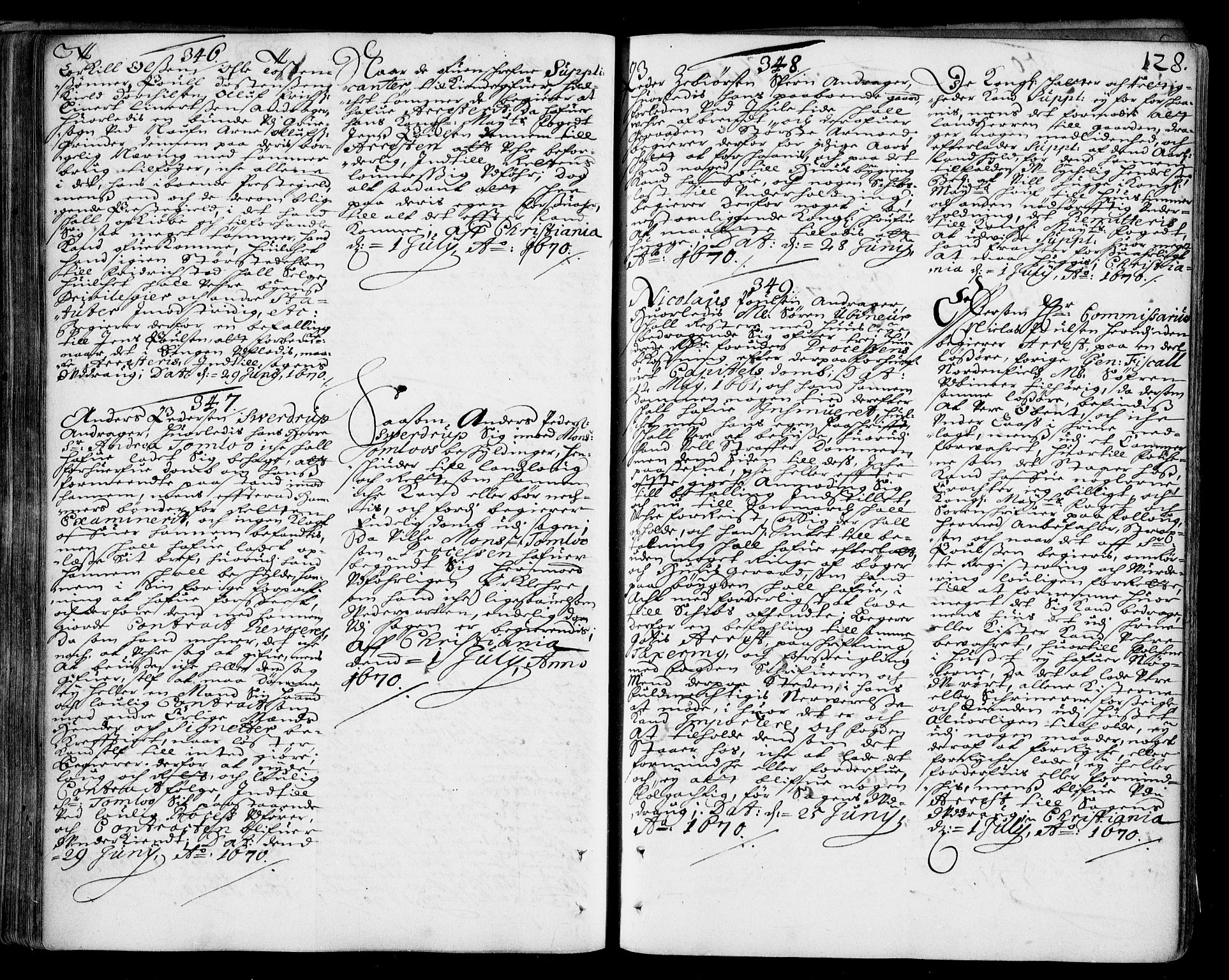 Stattholderembetet 1572-1771, RA/EA-2870/Ad/L0002: Supplikasjons- og resolusjonsprotokoll, 1669-1671, s. 127b-128a
