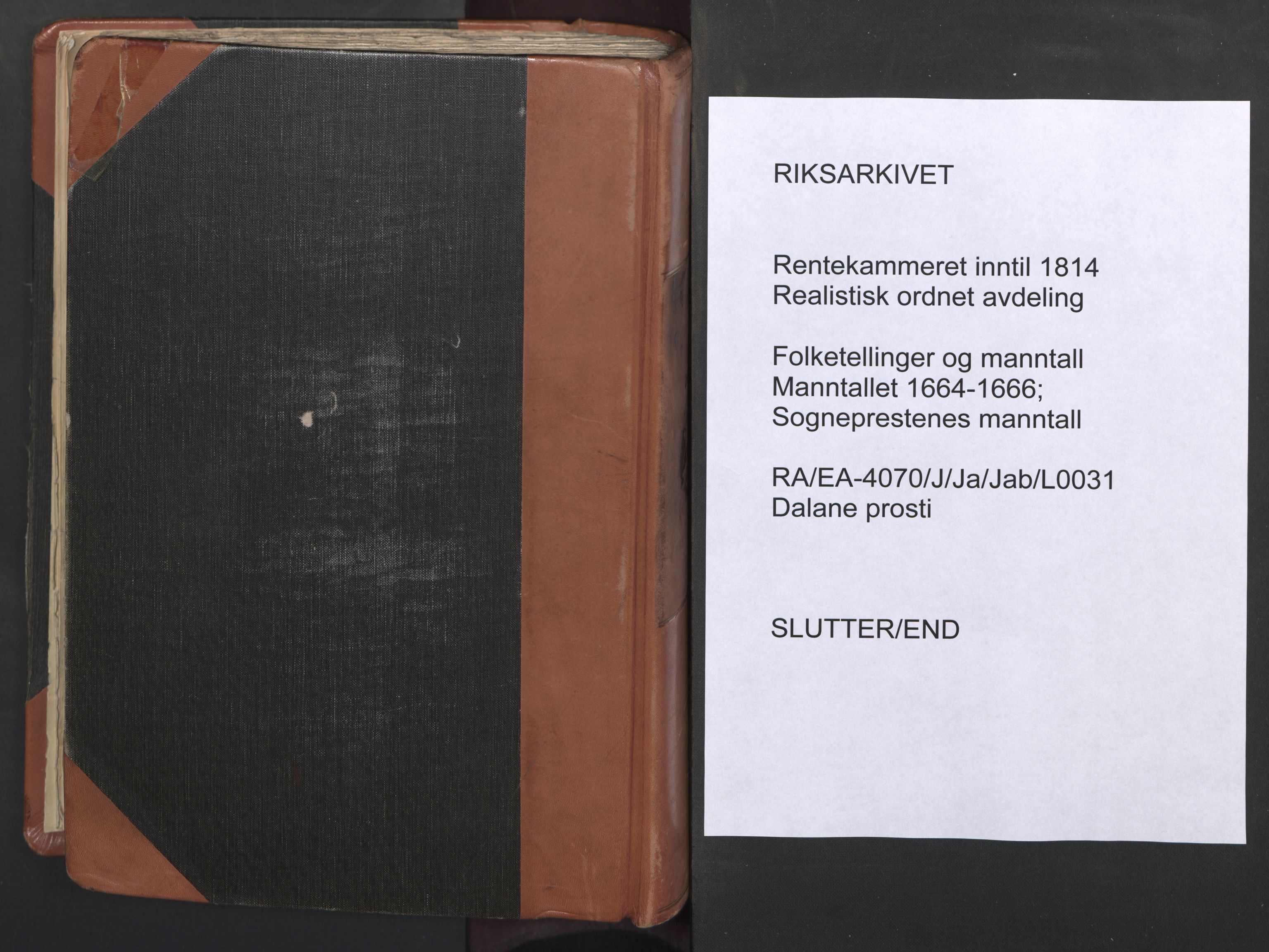 RA, Sogneprestenes manntall 1664-1666, nr. 31: Dalane prosti, 1664-1666
