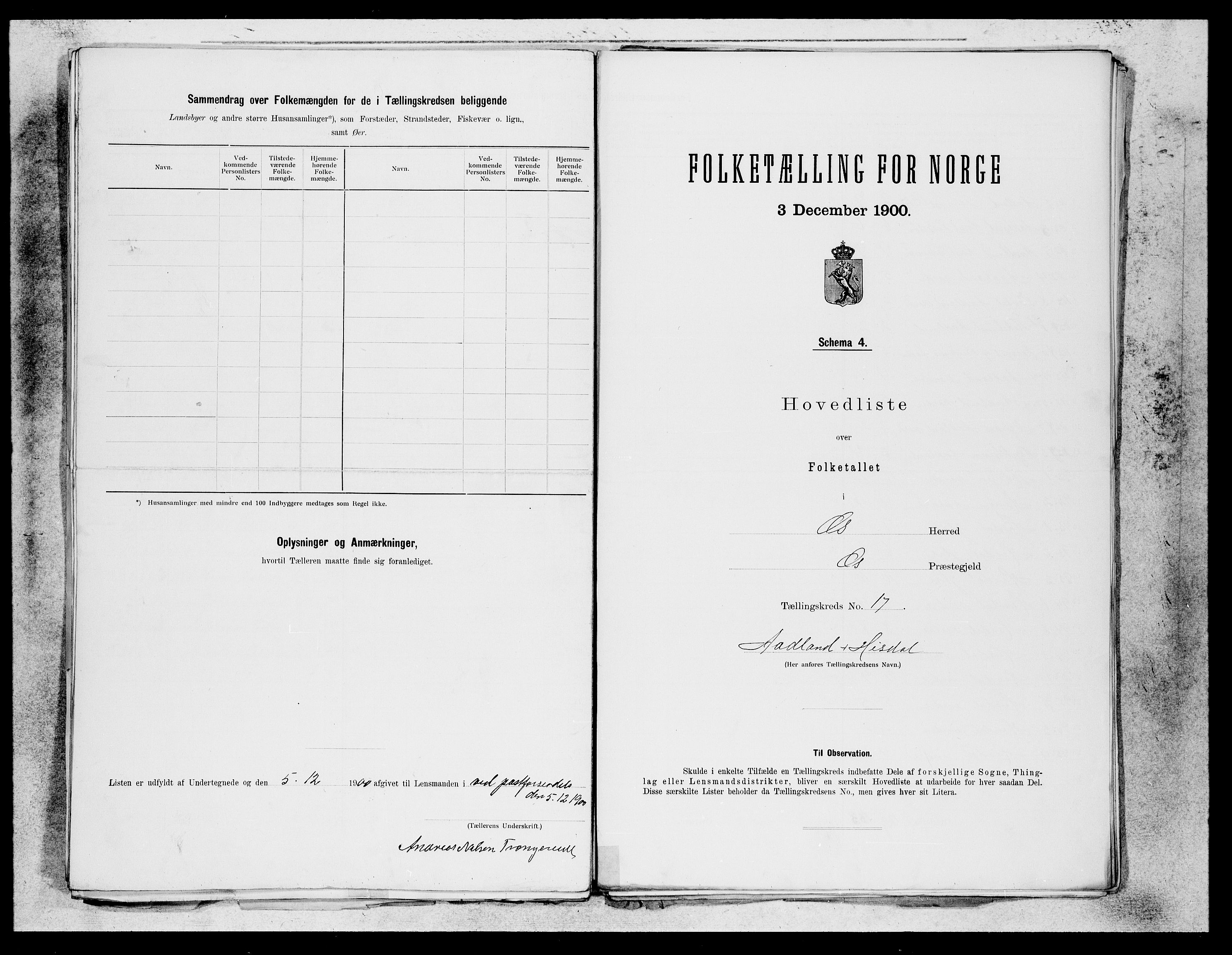 SAB, Folketelling 1900 for 1243 Os herred, 1900, s. 33