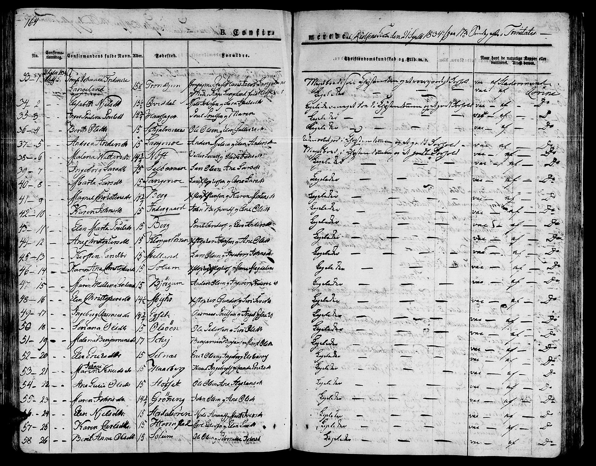Ministerialprotokoller, klokkerbøker og fødselsregistre - Sør-Trøndelag, AV/SAT-A-1456/646/L0609: Ministerialbok nr. 646A07, 1826-1838, s. 164