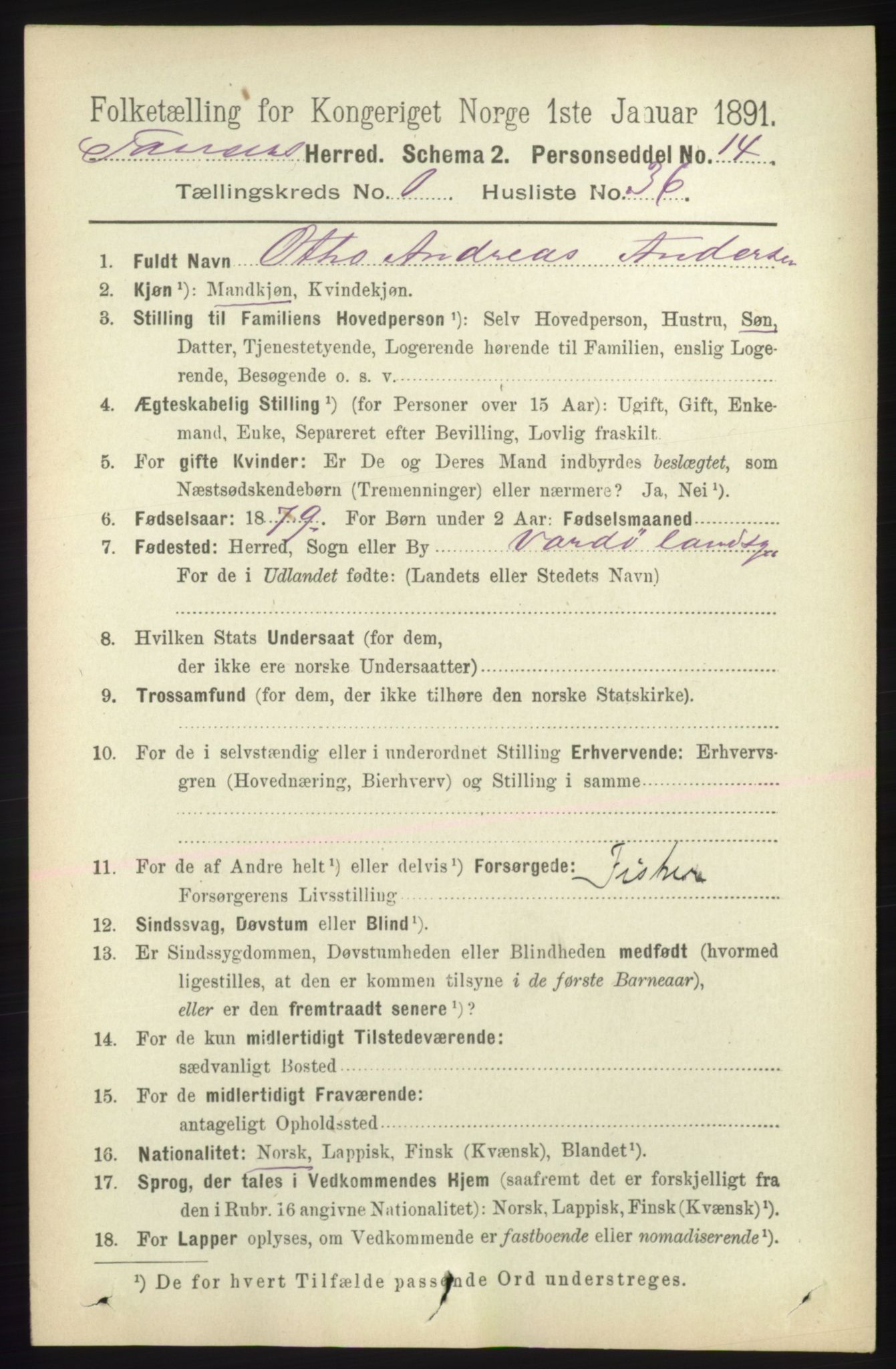 RA, Folketelling 1891 for 2025 Tana herred, 1891, s. 344