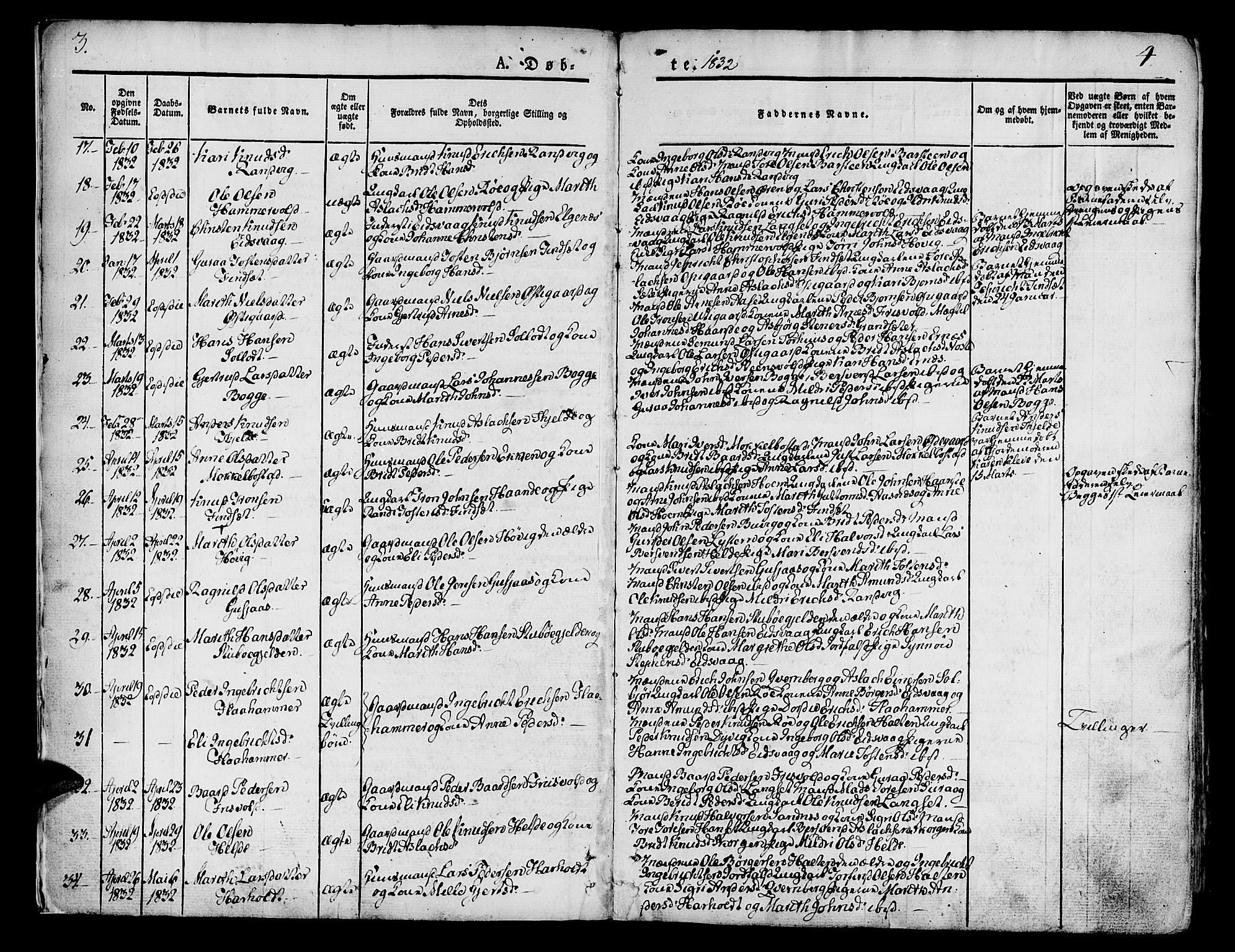 Ministerialprotokoller, klokkerbøker og fødselsregistre - Møre og Romsdal, SAT/A-1454/551/L0624: Ministerialbok nr. 551A04, 1831-1845, s. 3-4