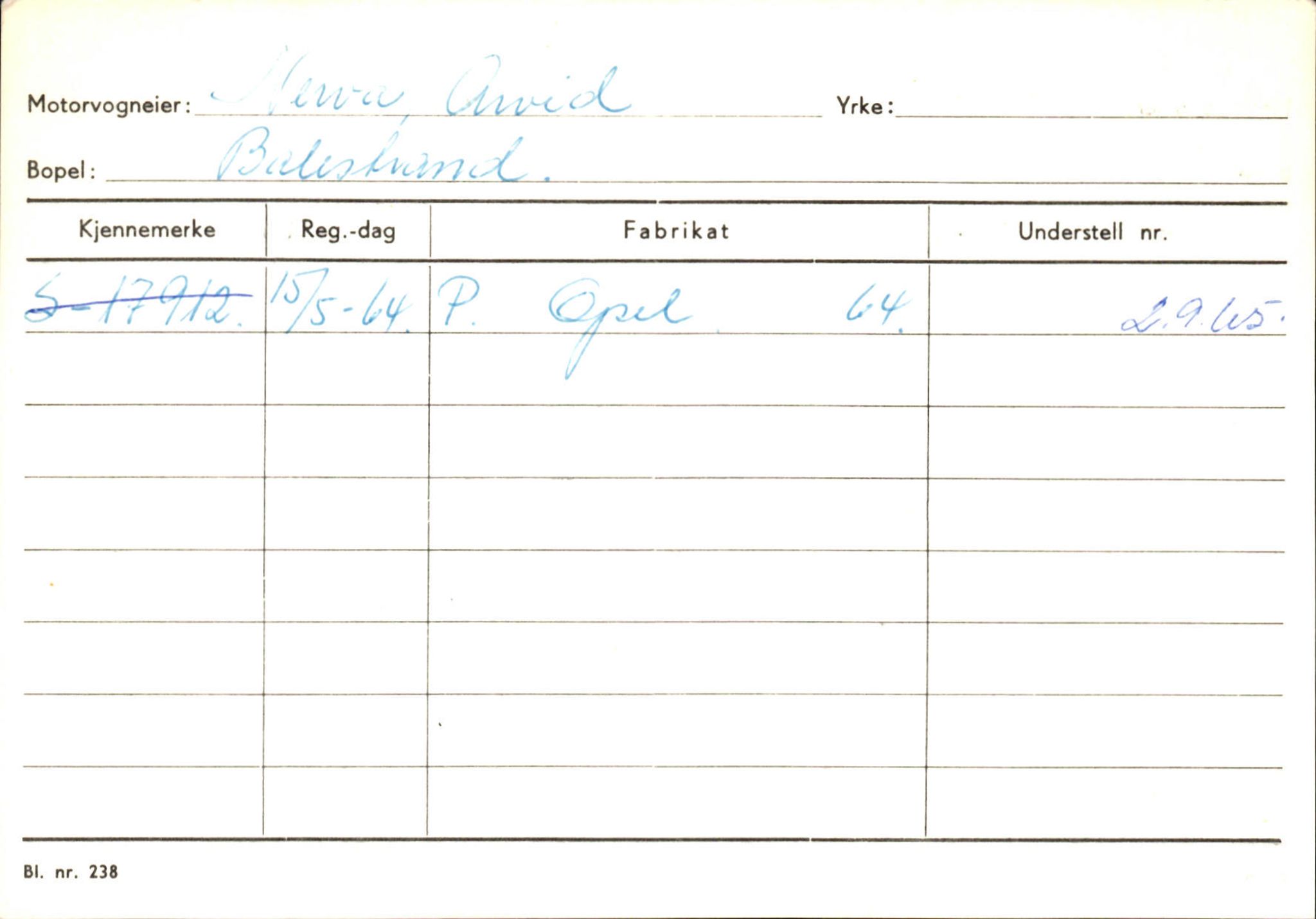 Statens vegvesen, Sogn og Fjordane vegkontor, AV/SAB-A-5301/4/F/L0132: Eigarregister Askvoll A-Å. Balestrand A-Å, 1945-1975, s. 2188