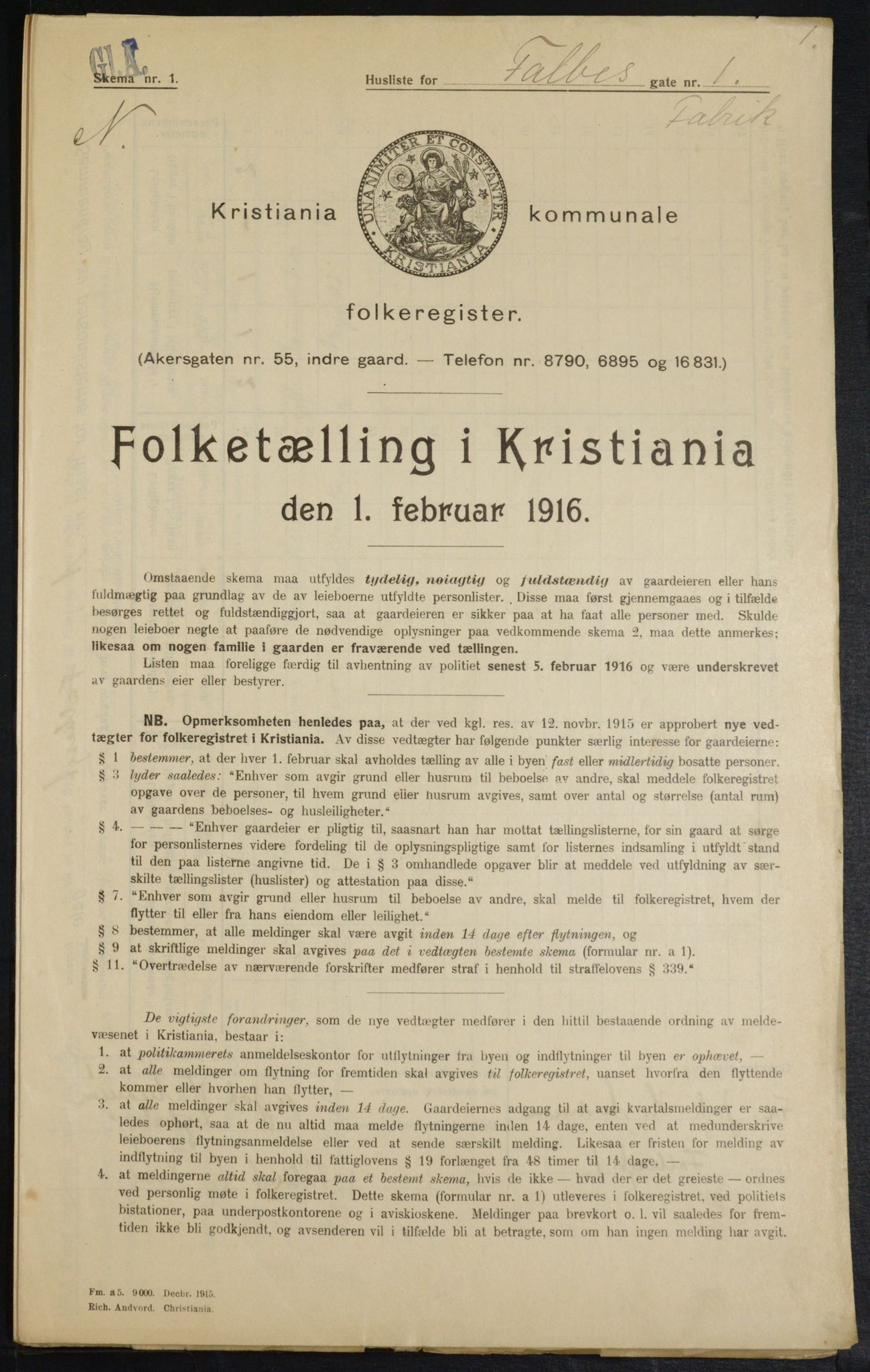 OBA, Kommunal folketelling 1.2.1916 for Kristiania, 1916, s. 23542