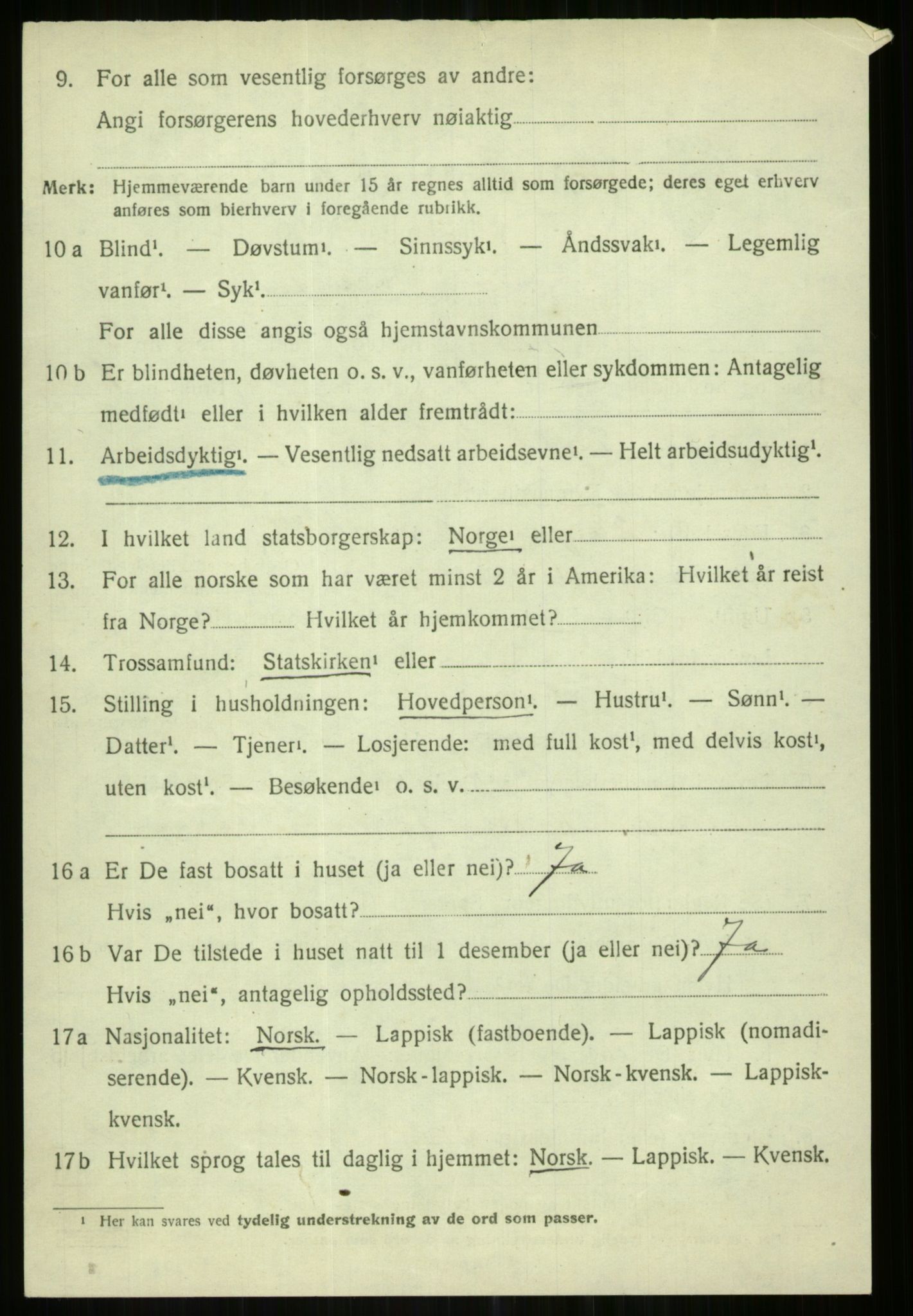 SATØ, Folketelling 1920 for 1936 Karlsøy herred, 1920, s. 3389