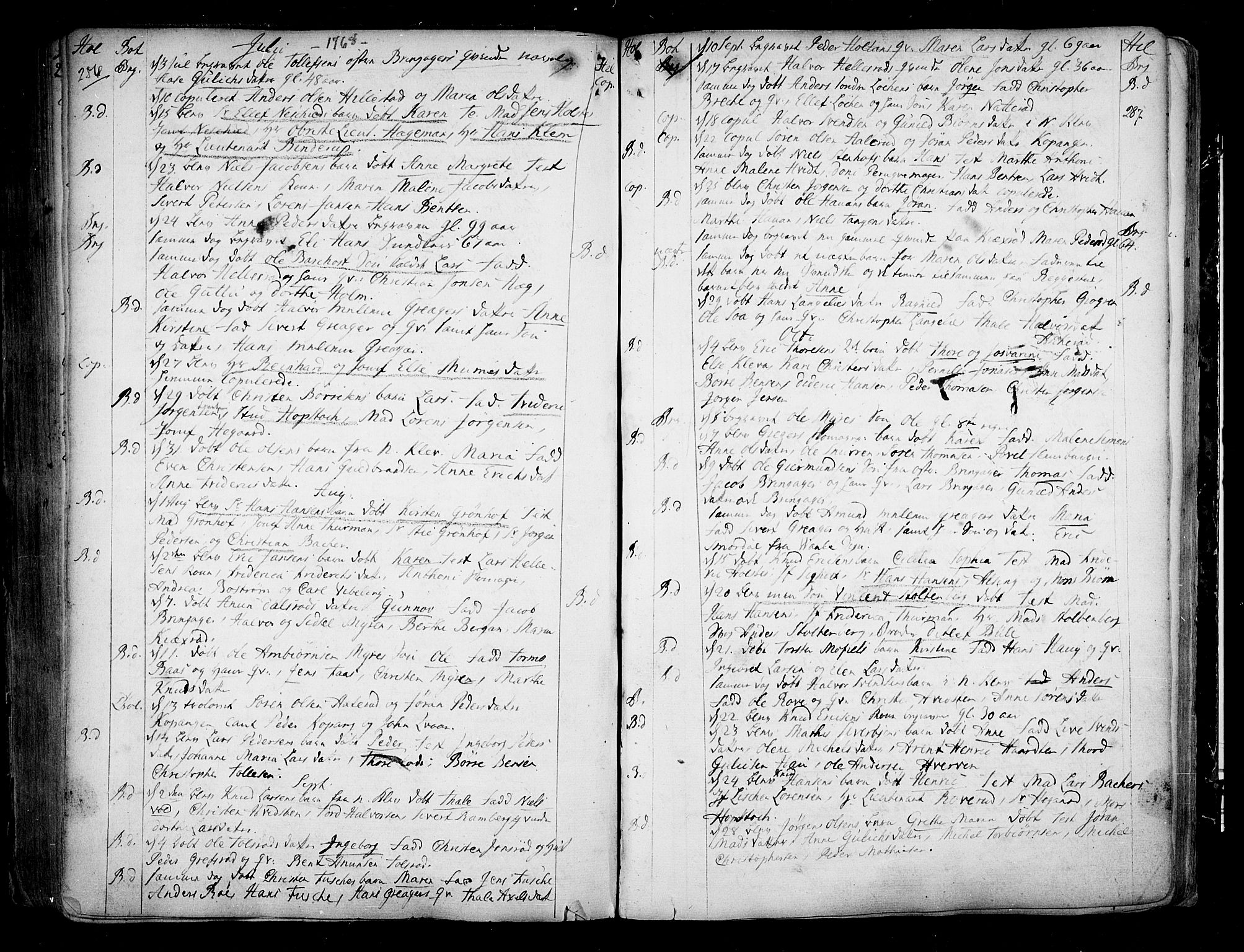 Botne kirkebøker, AV/SAKO-A-340/F/Fa/L0001a: Ministerialbok nr. I 1A, 1707-1778, s. 286-287