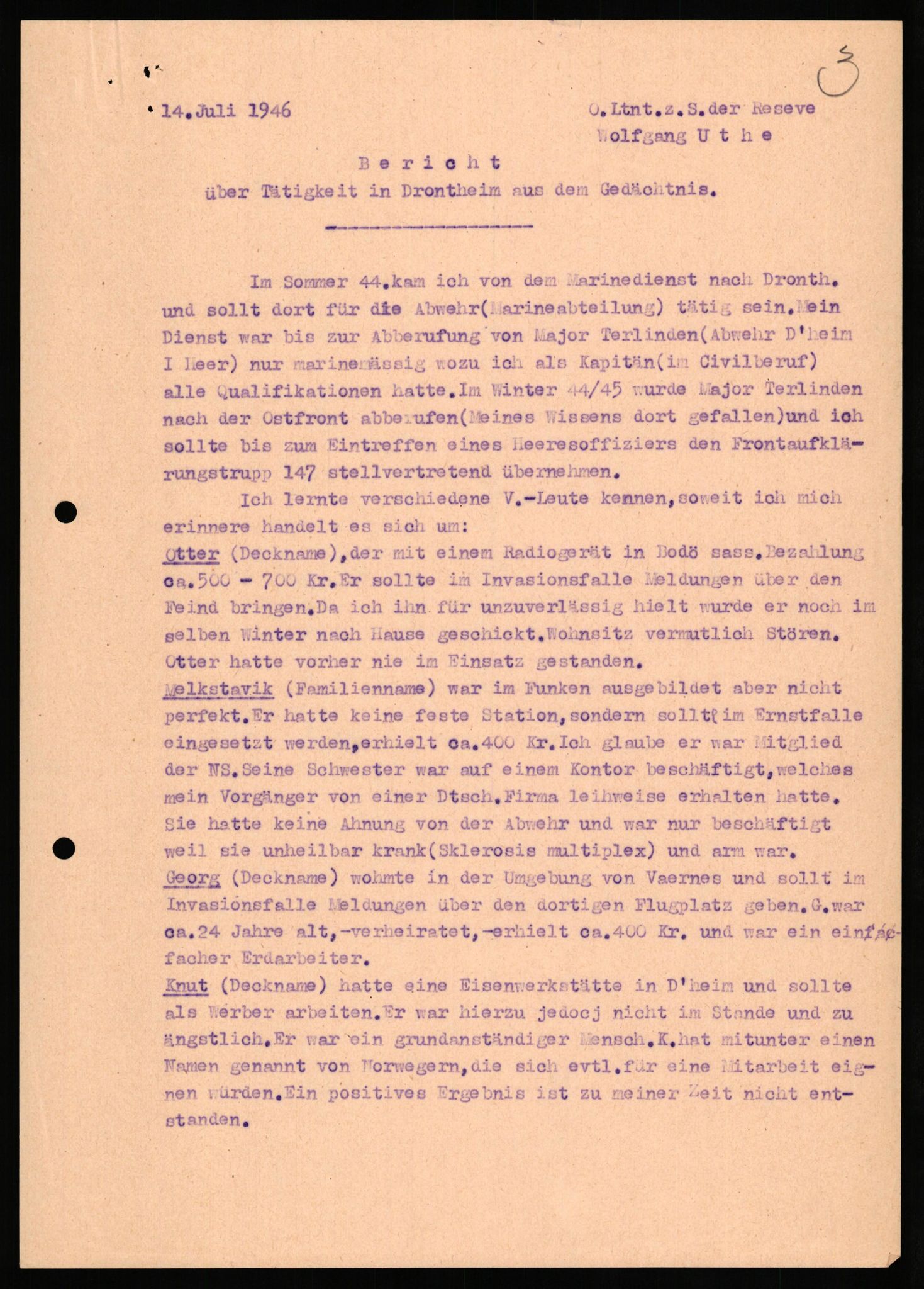 Forsvaret, Forsvarets overkommando II, AV/RA-RAFA-3915/D/Db/L0034: CI Questionaires. Tyske okkupasjonsstyrker i Norge. Tyskere., 1945-1946, s. 230