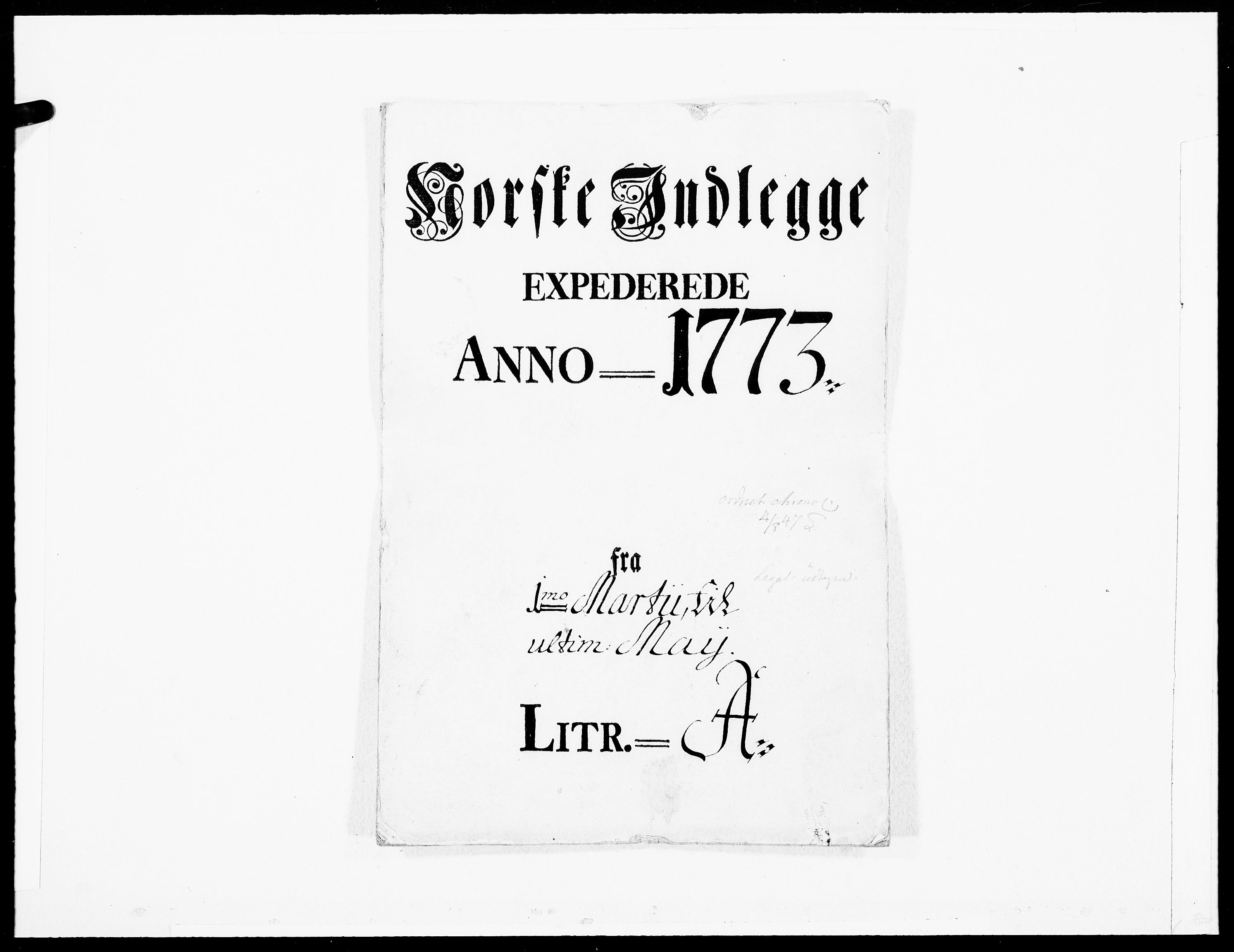 Danske Kanselli 1572-1799, RA/EA-3023/F/Fc/Fcc/Fcca/L0208: Norske innlegg 1572-1799, 1773, s. 177