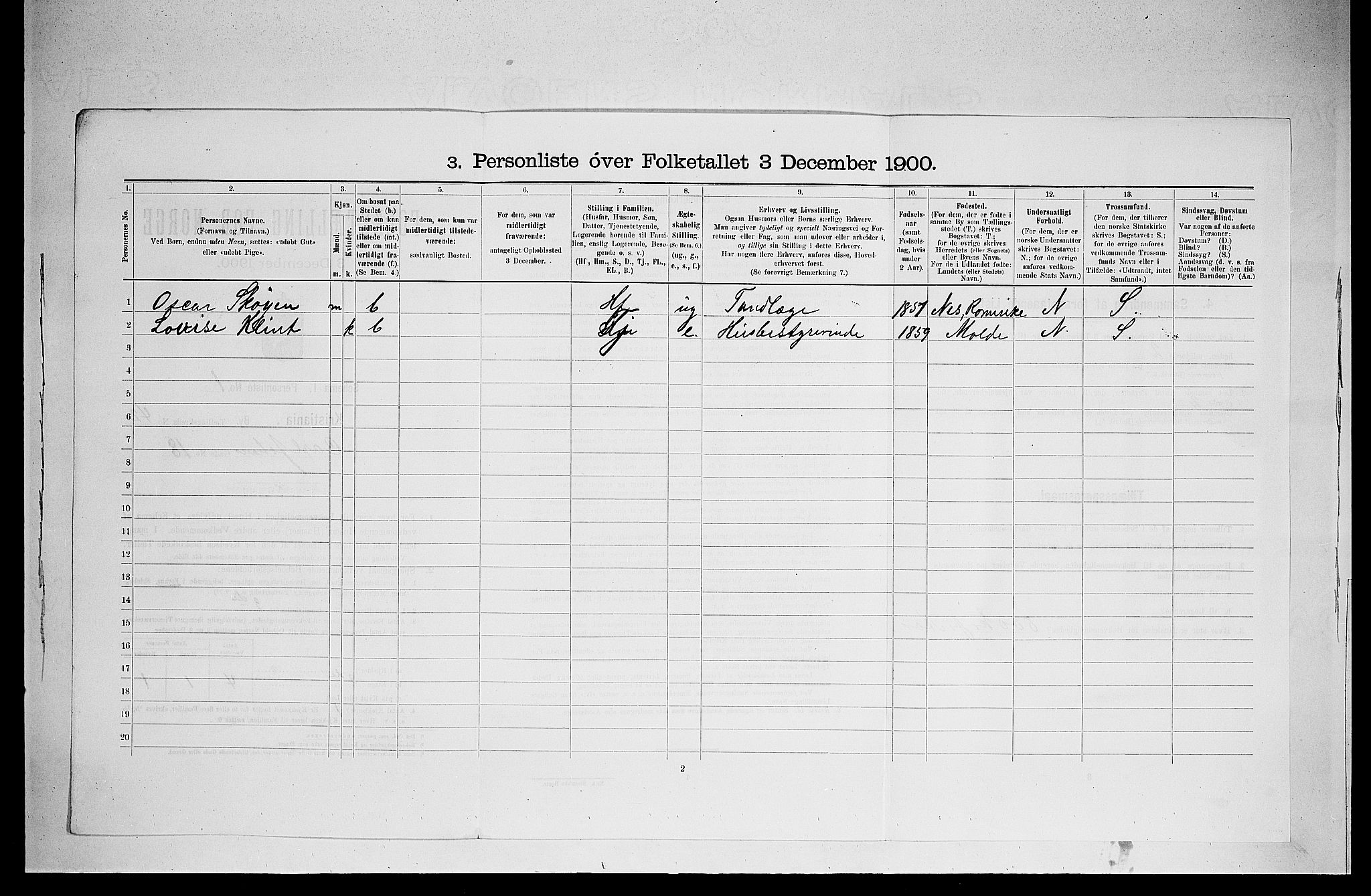 SAO, Folketelling 1900 for 0301 Kristiania kjøpstad, 1900, s. 11413