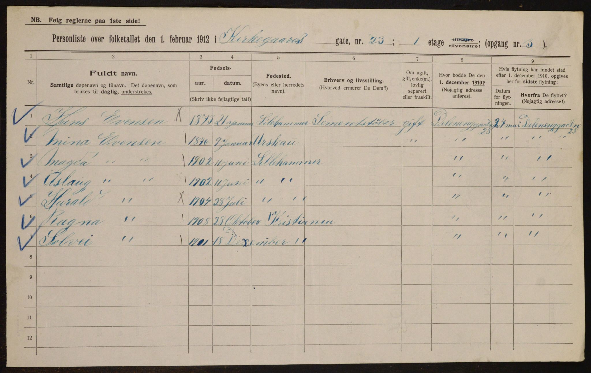 OBA, Kommunal folketelling 1.2.1912 for Kristiania, 1912, s. 51124