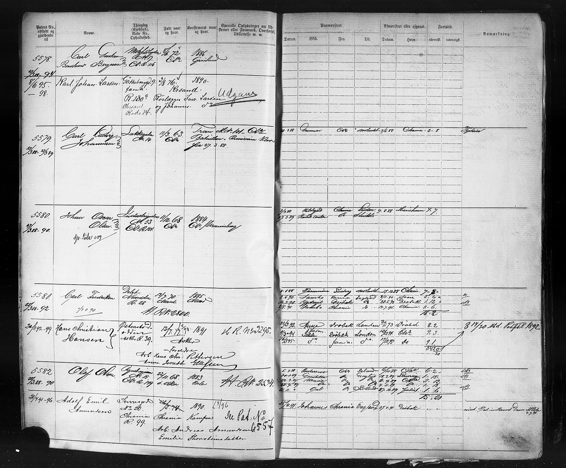 Oslo mønstringskontor, AV/SAO-A-10569g/F/Fc/Fca/L0003: Annotasjonsrulle, 1887-1902, s. 81