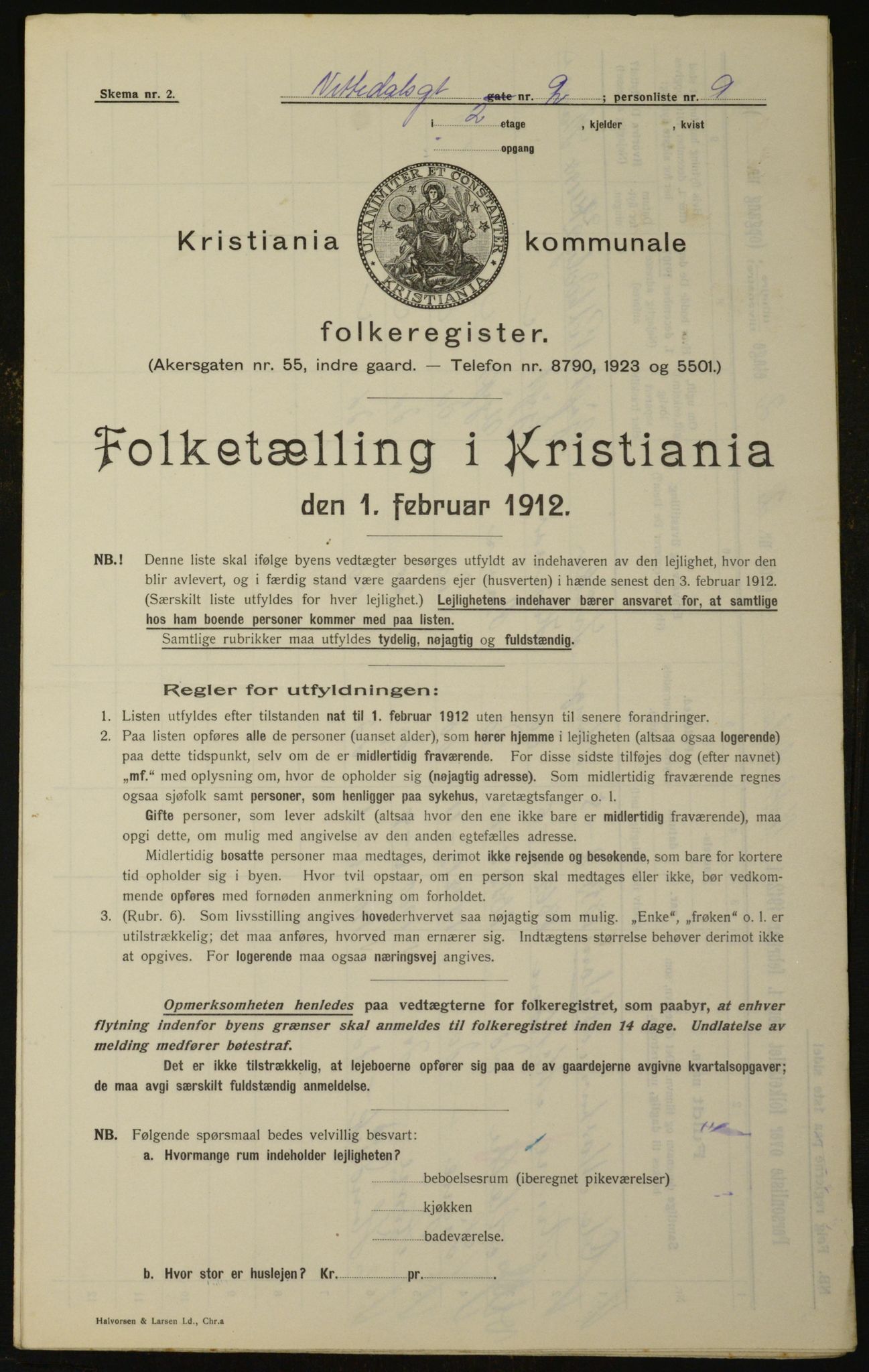 OBA, Kommunal folketelling 1.2.1912 for Kristiania, 1912, s. 71794