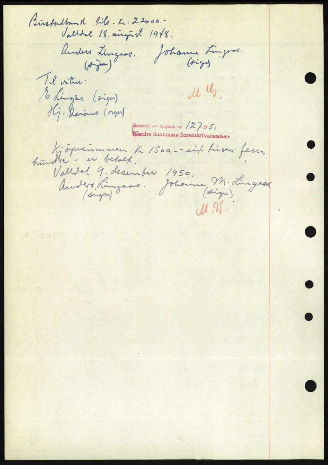 Nordre Sunnmøre sorenskriveri, AV/SAT-A-0006/1/2/2C/2Ca: Pantebok nr. A26, 1947-1948, Dagboknr: 2382/1947