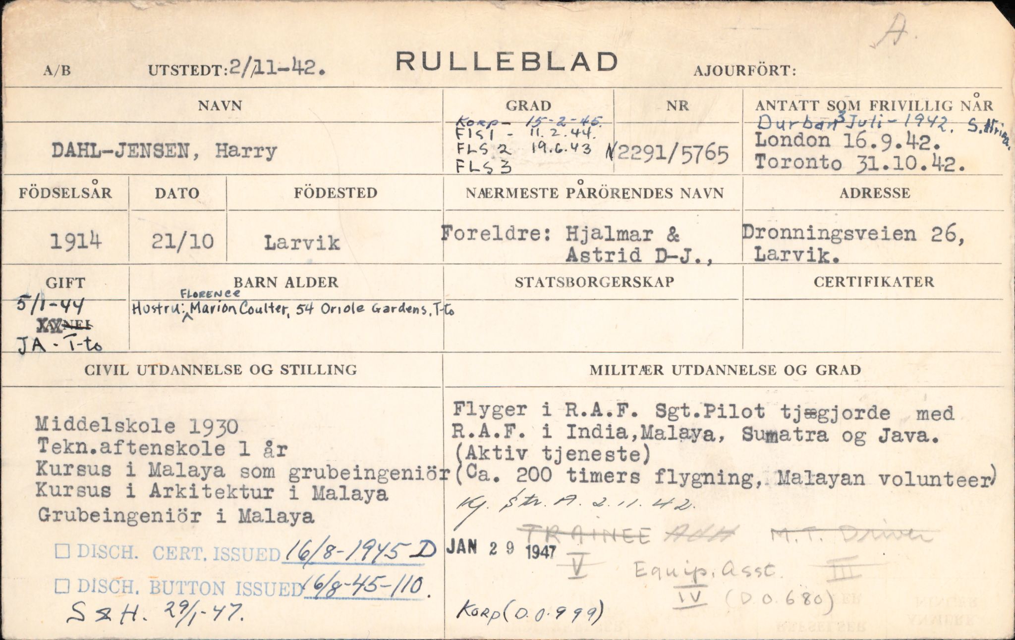 Forsvaret, Forsvarets overkommando/Luftforsvarsstaben, AV/RA-RAFA-4079/P/Pa/L0036: Personellpapirer, 1914, s. 318