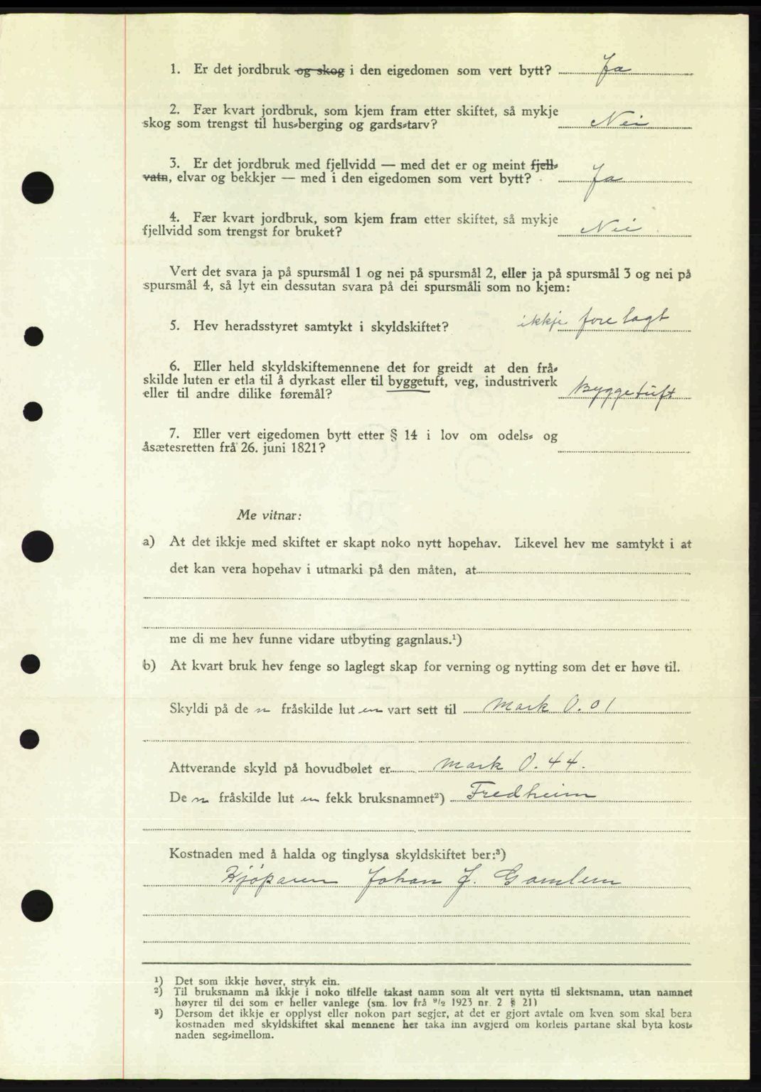 Nordre Sunnmøre sorenskriveri, AV/SAT-A-0006/1/2/2C/2Ca: Pantebok nr. A23, 1946-1947, Dagboknr: 138/1947