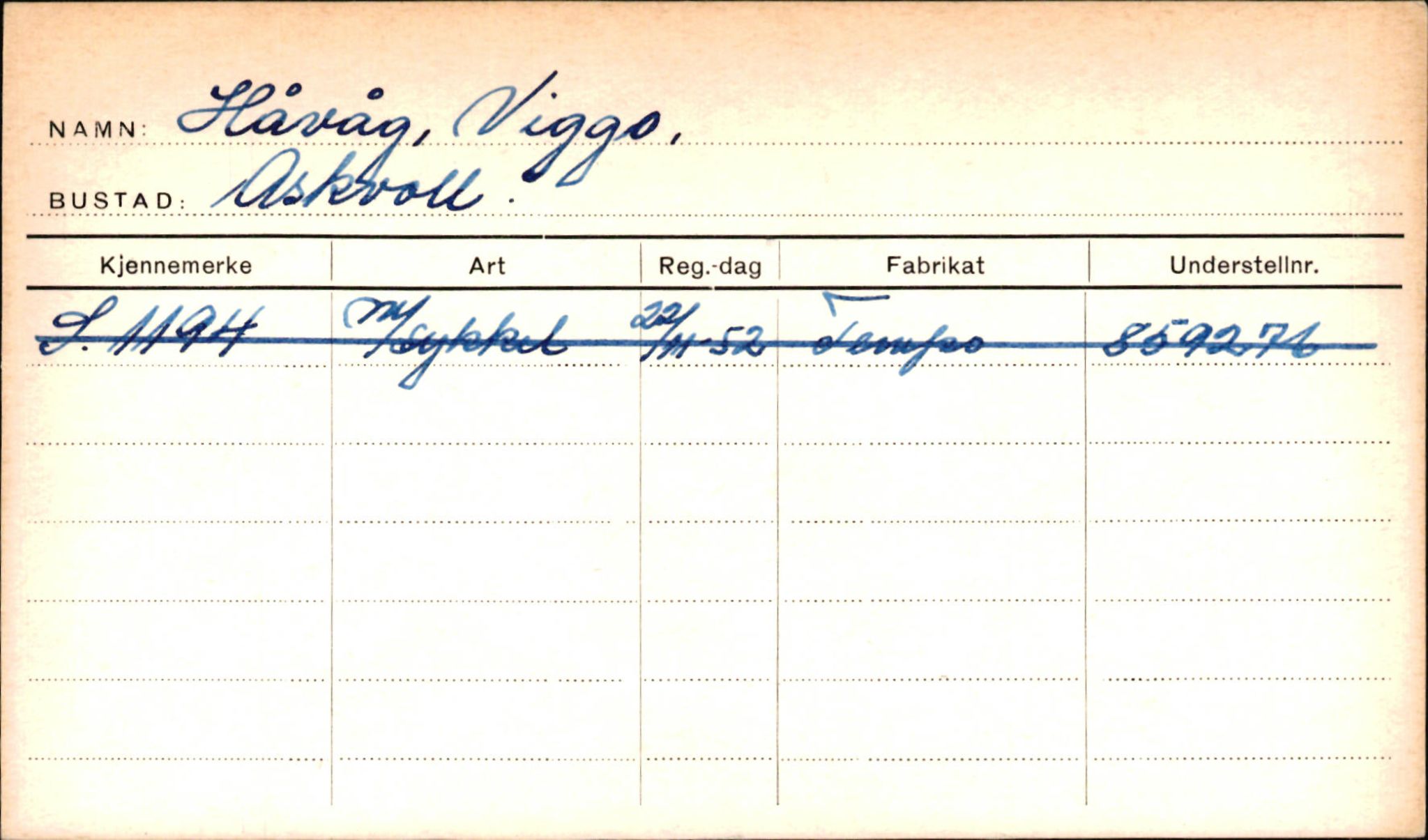 Statens vegvesen, Sogn og Fjordane vegkontor, SAB/A-5301/4/F/L0001A: Eigarregister Fjordane til 1.6.1961, 1930-1961, s. 863