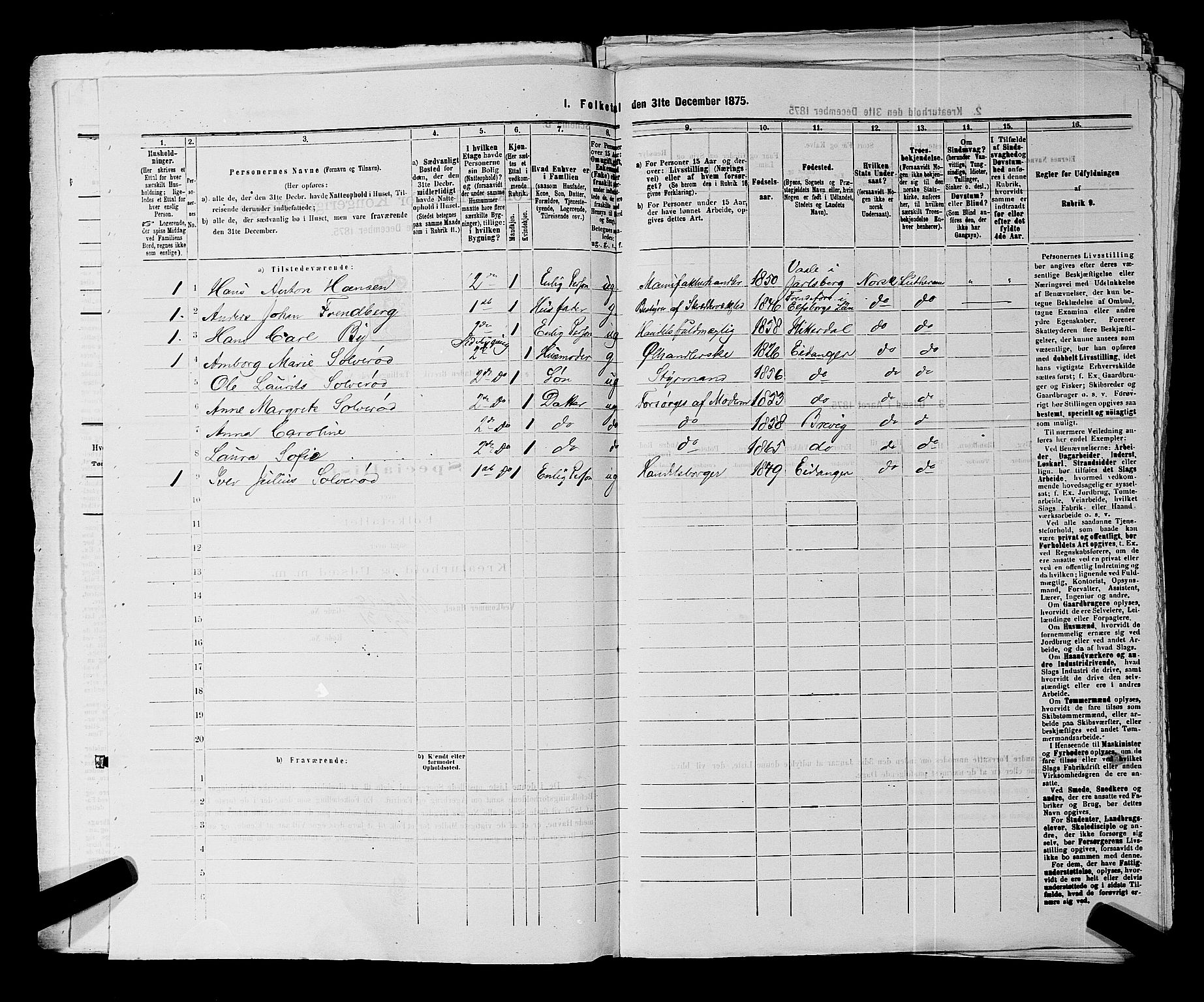 SAKO, Folketelling 1875 for 0804P Brevik prestegjeld, 1875, s. 81