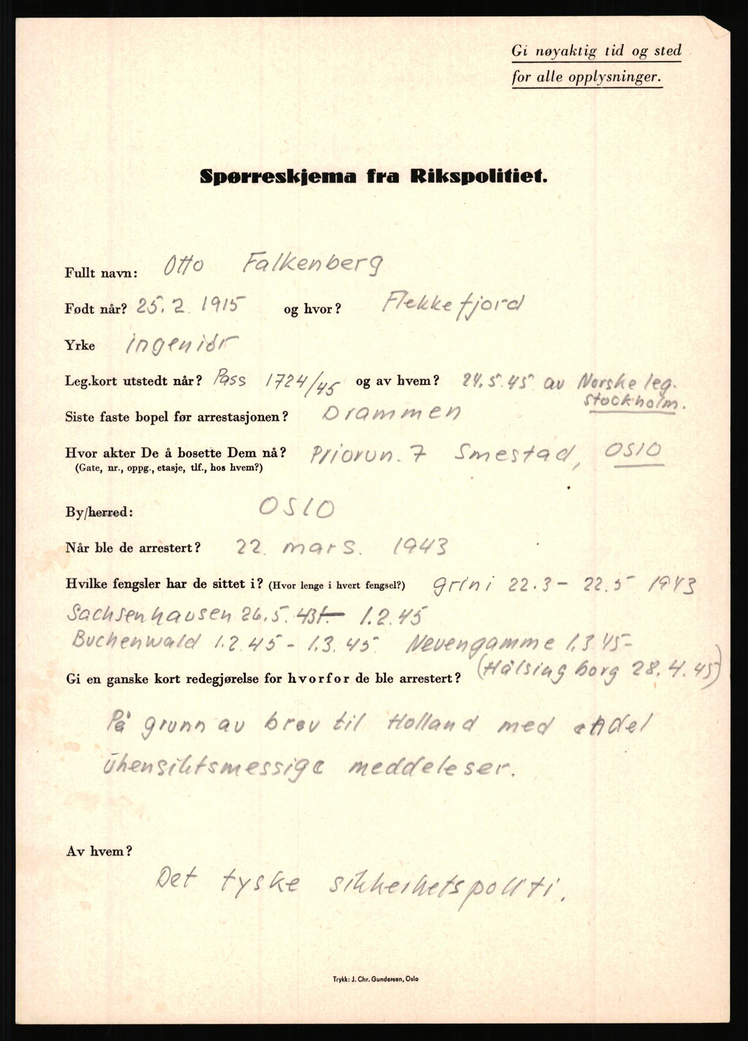 Rikspolitisjefen, AV/RA-S-1560/L/L0004: Eriksen, Alf - Geving, Øivind, 1940-1945, s. 331