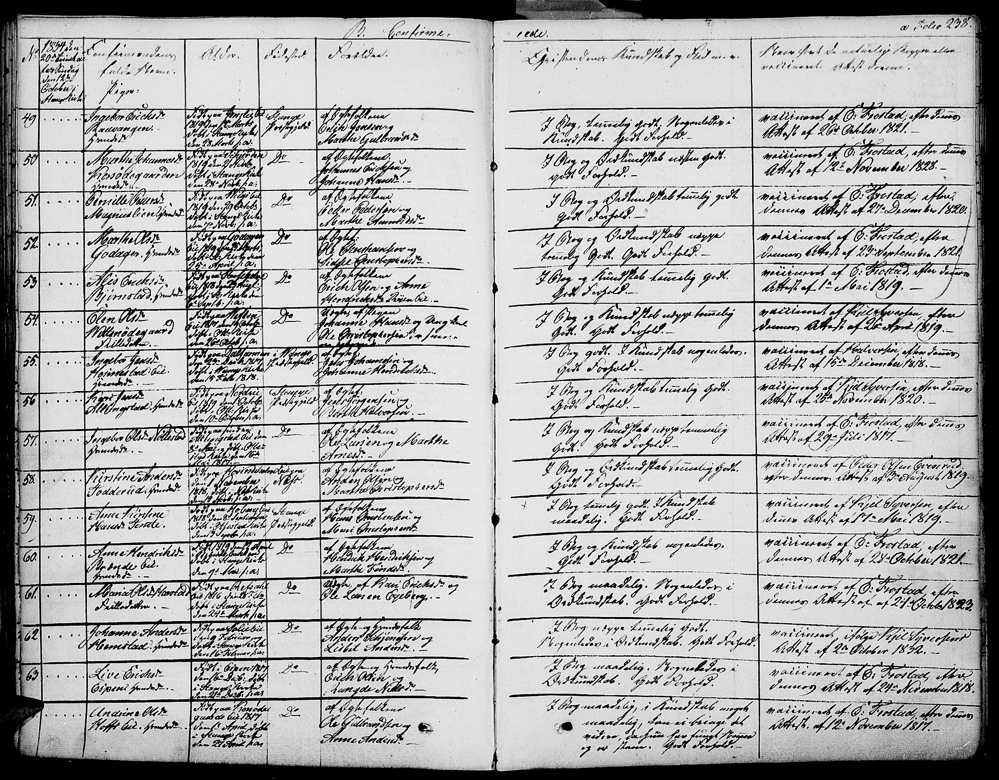 Stange prestekontor, AV/SAH-PREST-002/K/L0009: Ministerialbok nr. 9, 1826-1835, s. 238