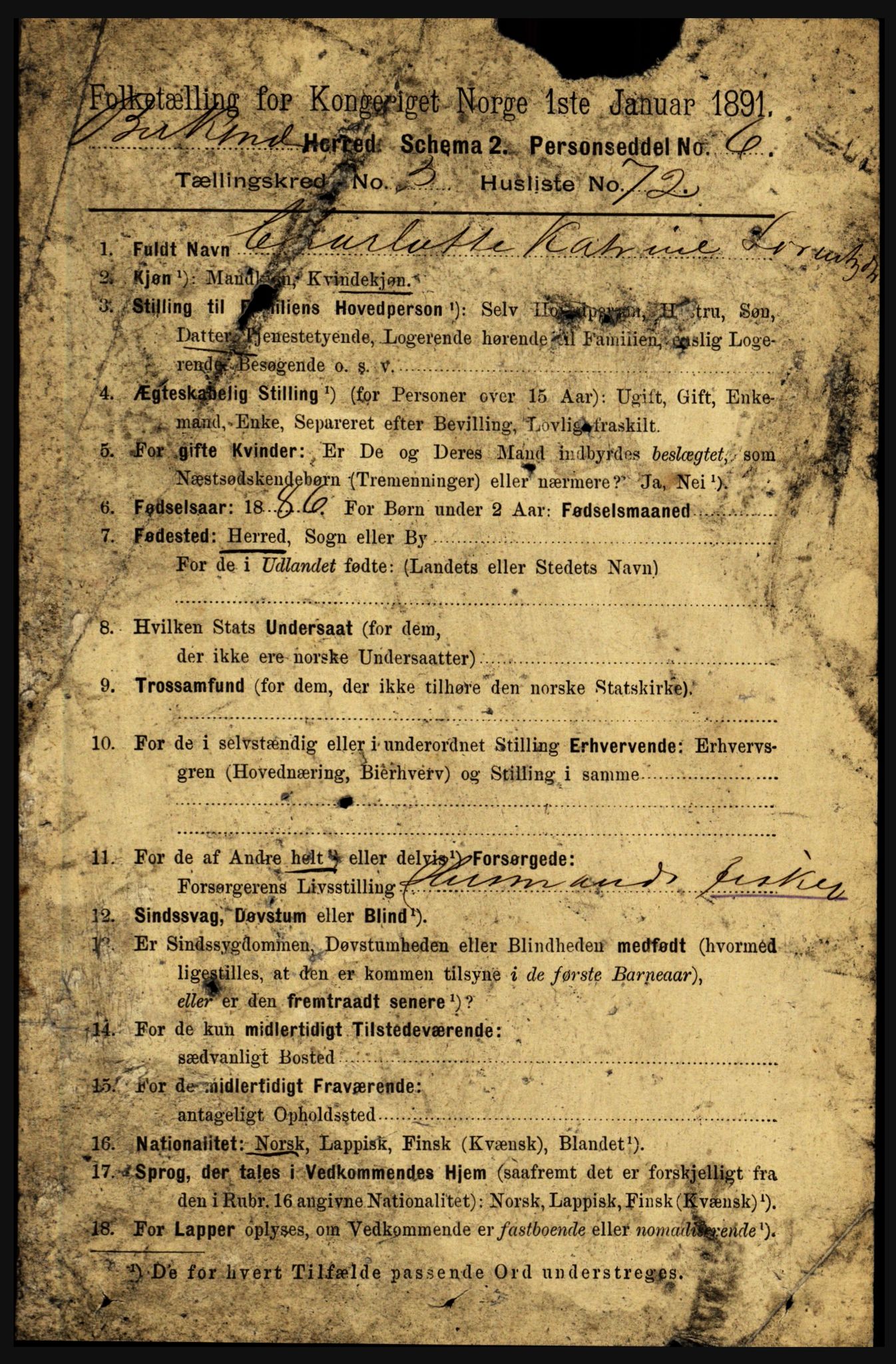 RA, Folketelling 1891 for 1860 Buksnes herred, 1891, s. 4357