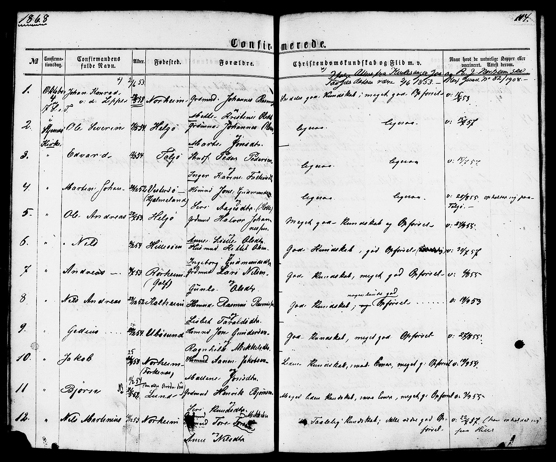 Nedstrand sokneprestkontor, SAST/A-101841/01/IV: Ministerialbok nr. A 10, 1861-1887, s. 114