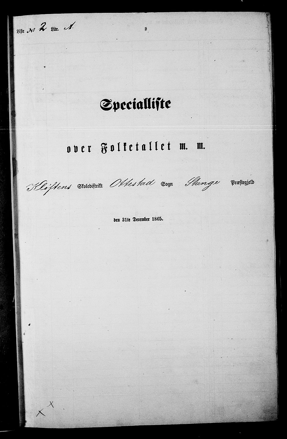 RA, Folketelling 1865 for 0417P Stange prestegjeld, 1865, s. 34