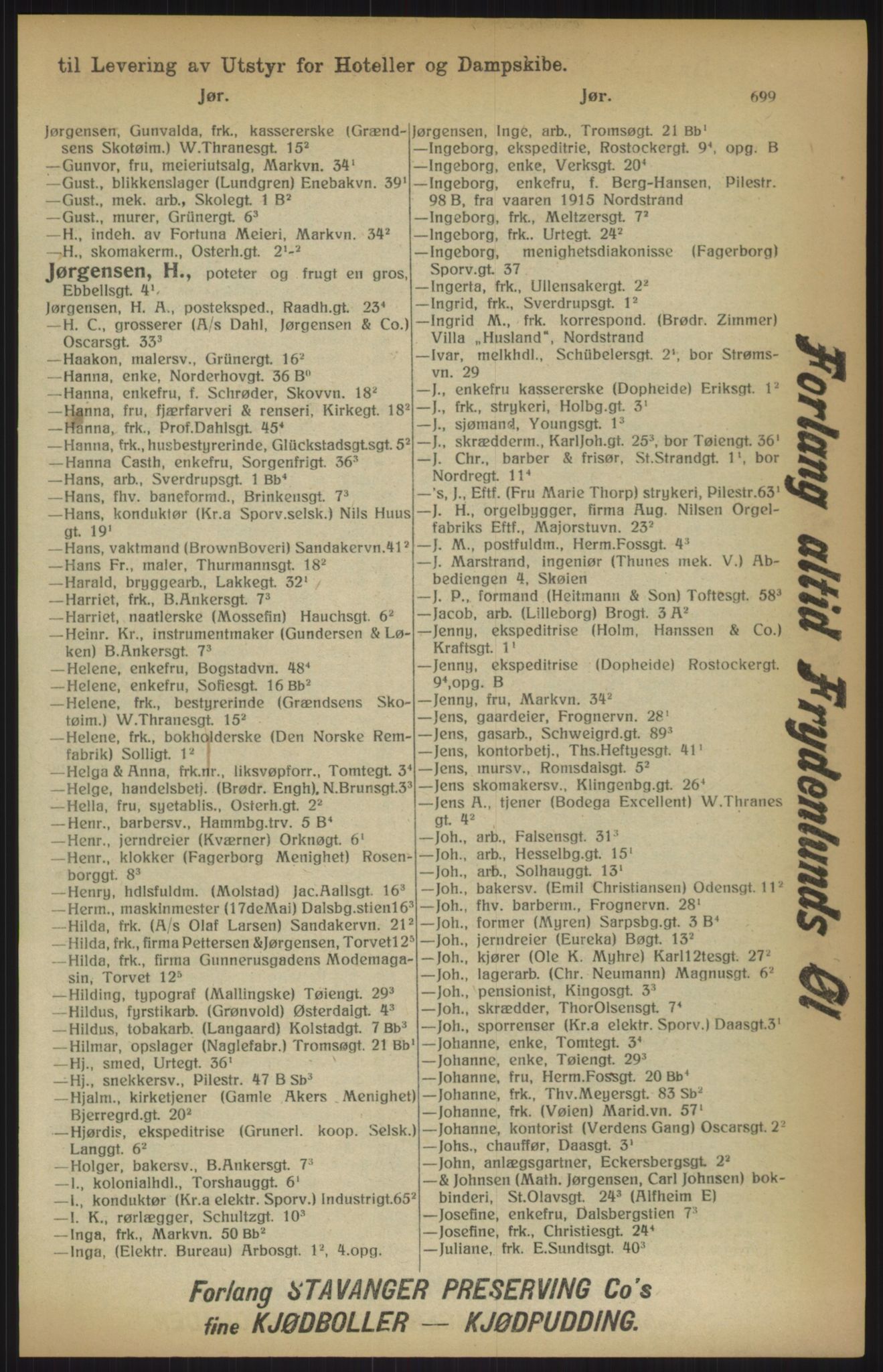 Kristiania/Oslo adressebok, PUBL/-, 1915, s. 699