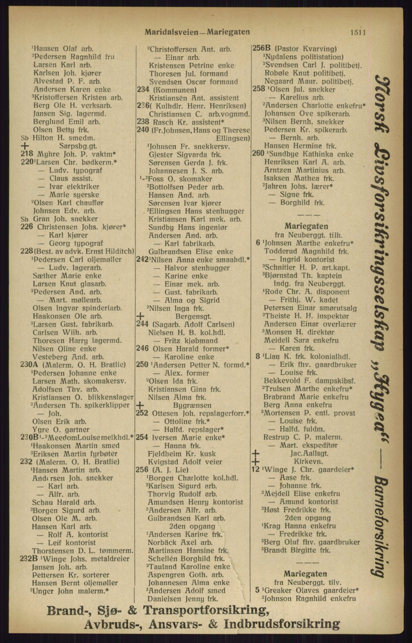 Kristiania/Oslo adressebok, PUBL/-, 1916, s. 1511