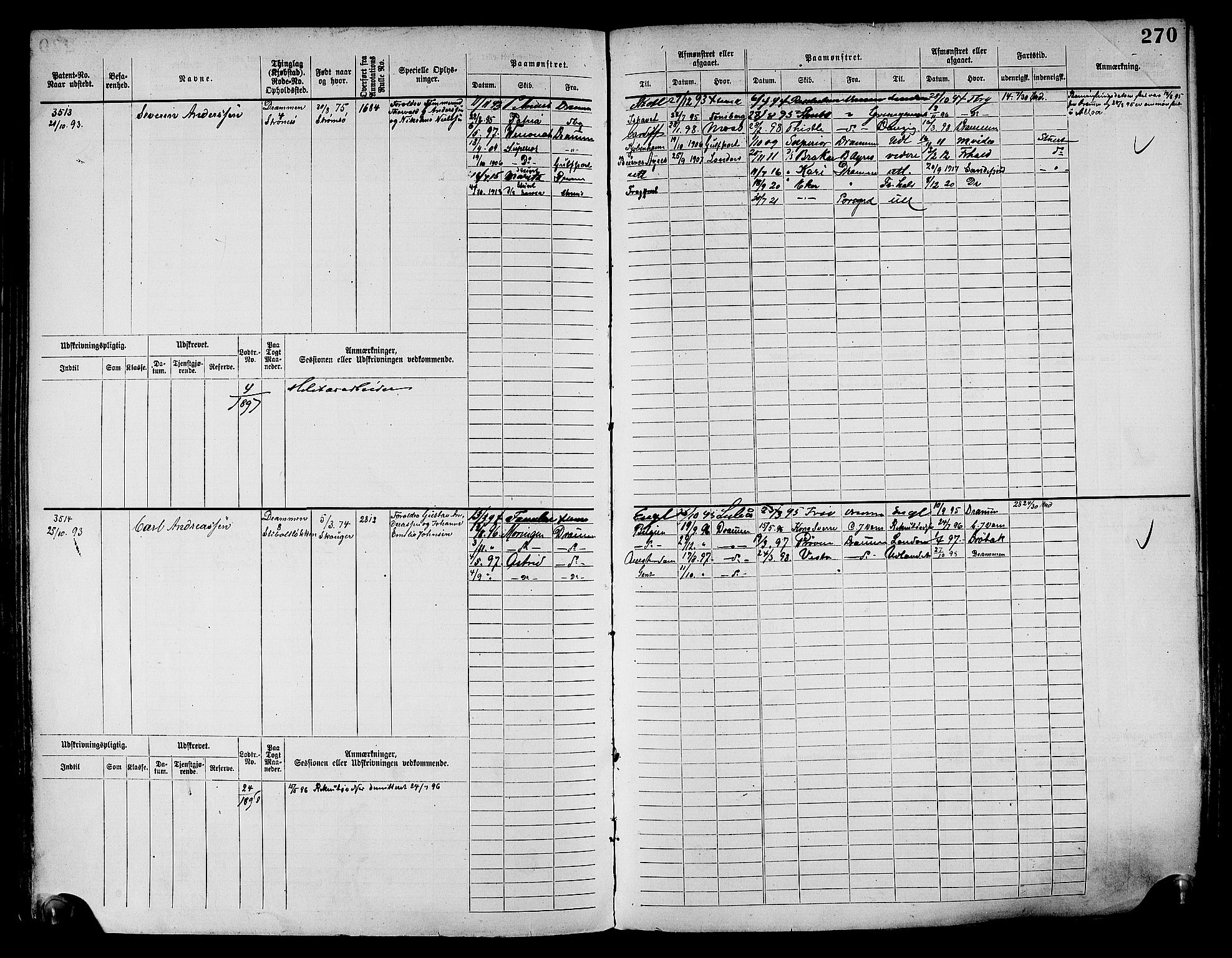 Drammen innrulleringsdistrikt, AV/SAKO-A-781/F/Fc/L0004: Hovedrulle, 1885, s. 276