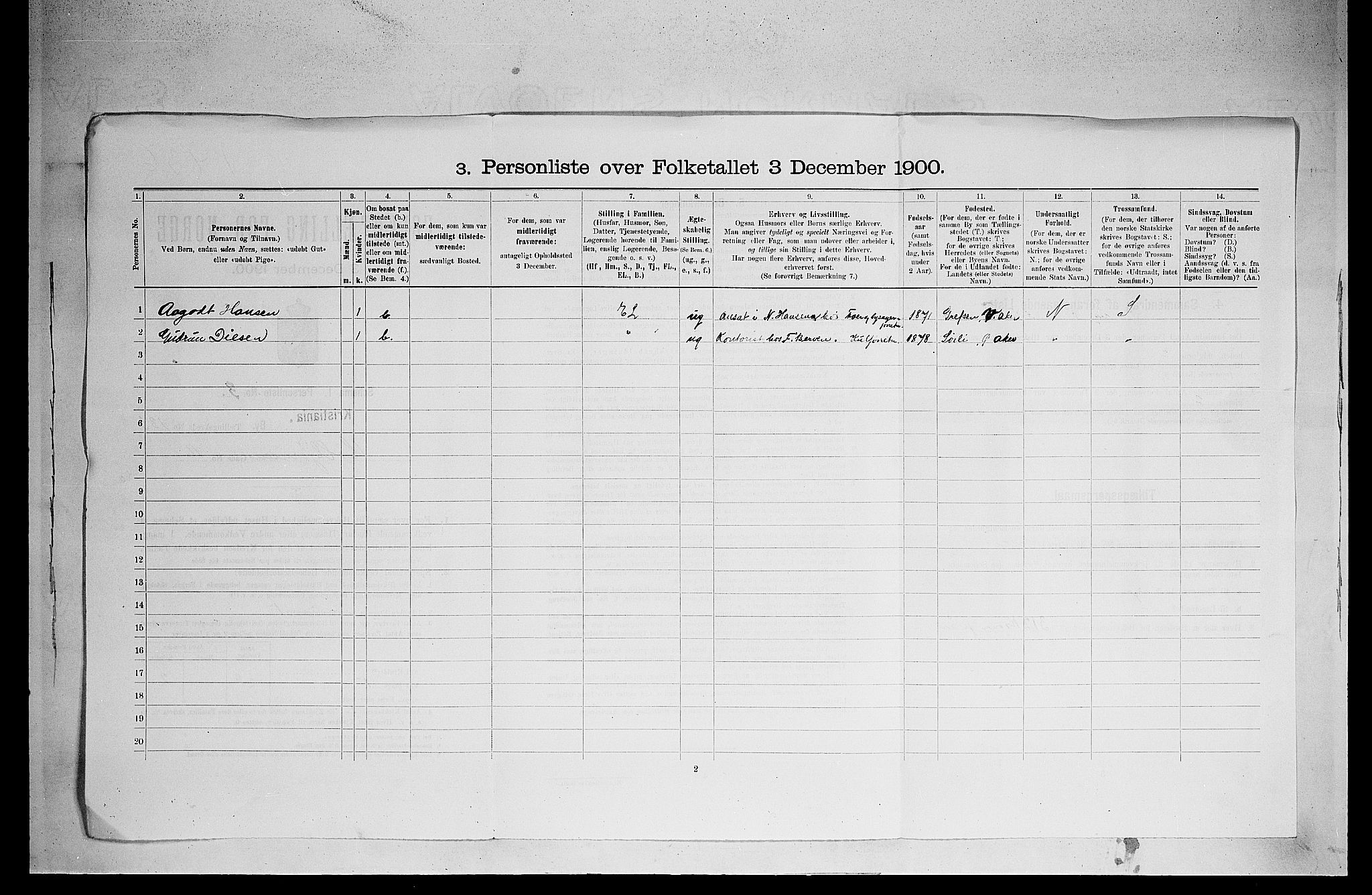 SAO, Folketelling 1900 for 0301 Kristiania kjøpstad, 1900, s. 13349