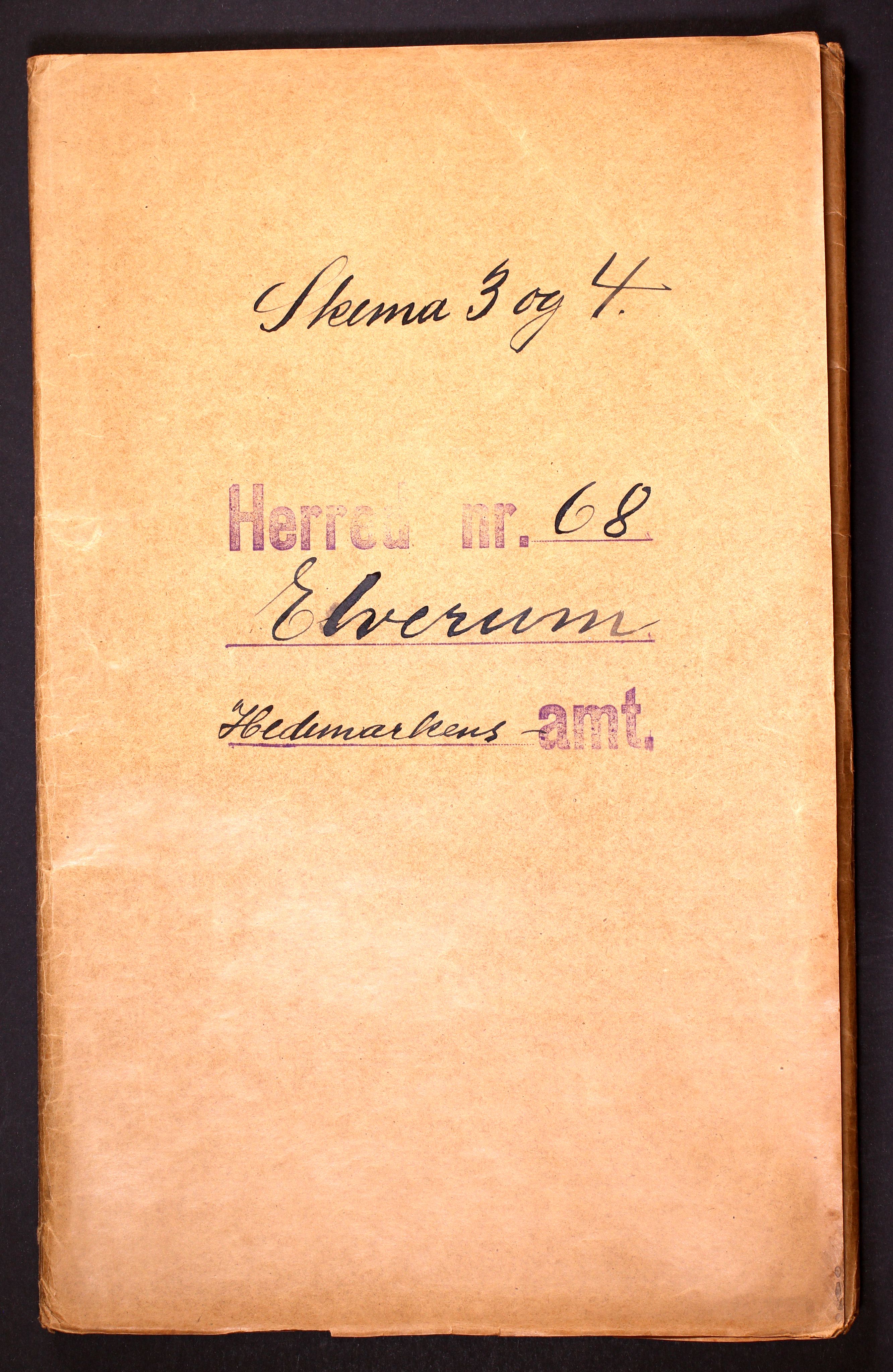 RA, Folketelling 1910 for 0427 Elverum herred, 1910, s. 1