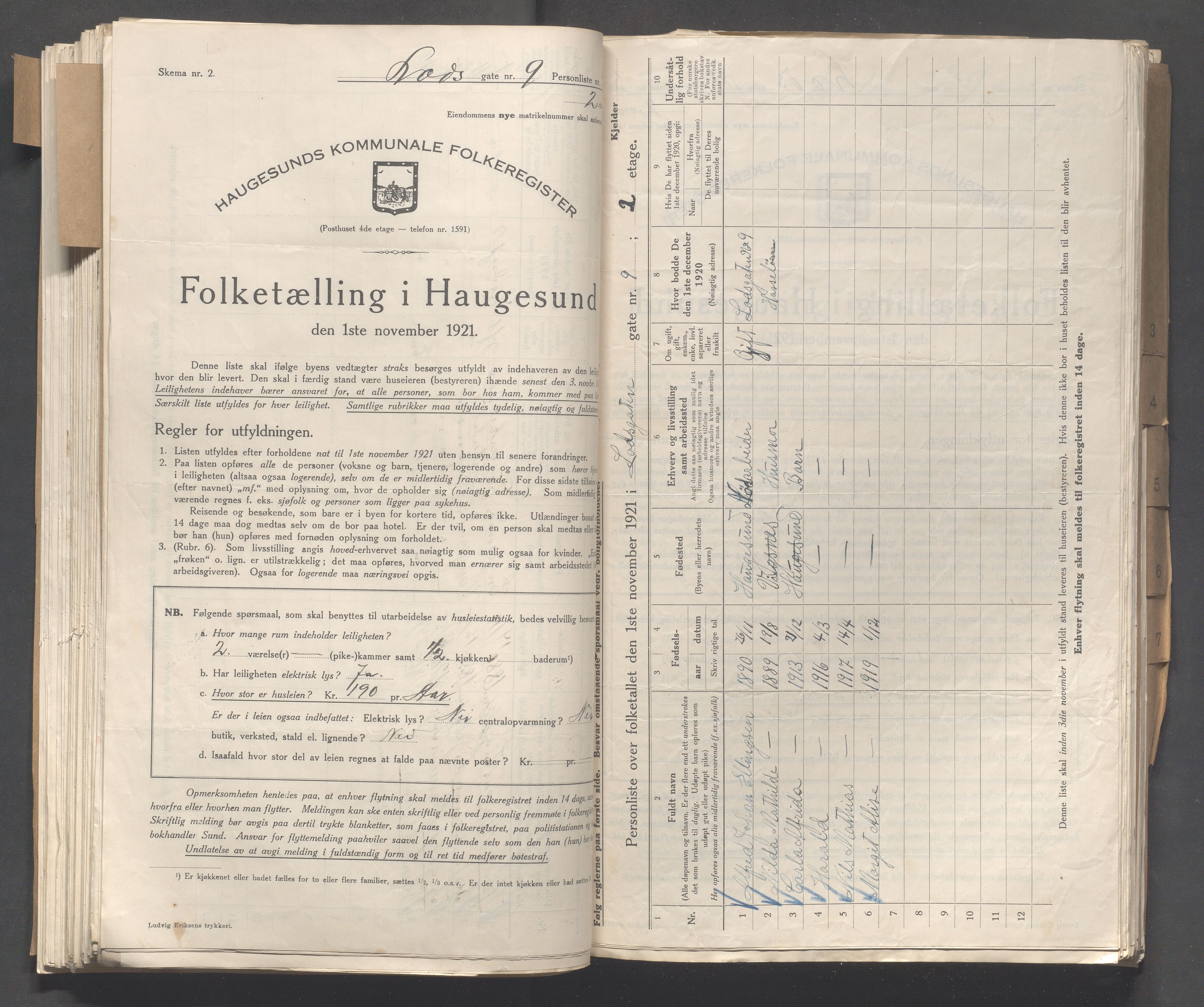 IKAR, Kommunal folketelling 1.11.1921 for Haugesund, 1921, s. 6381