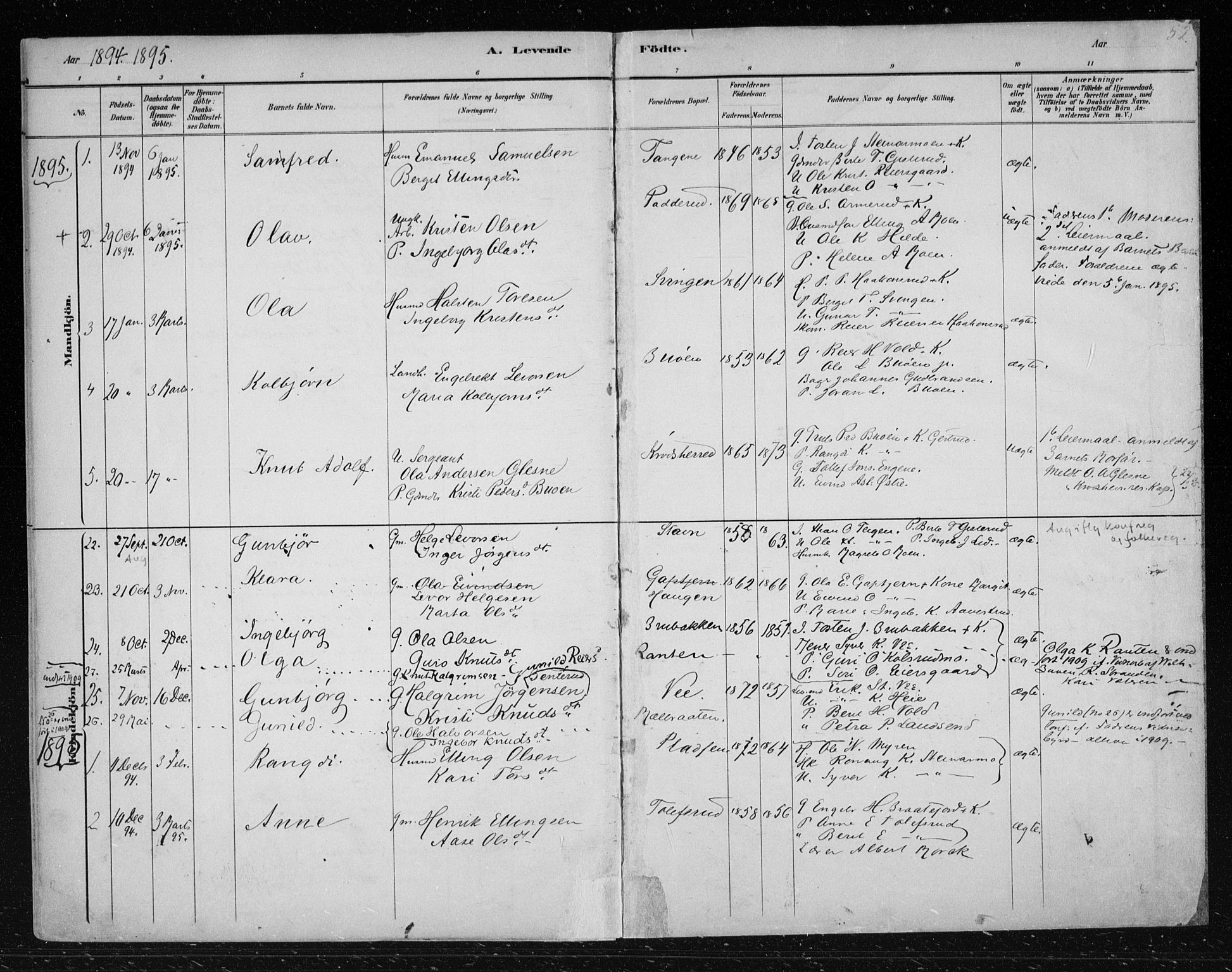 Nes kirkebøker, AV/SAKO-A-236/F/Fa/L0012: Ministerialbok nr. 12, 1881-1917, s. 52